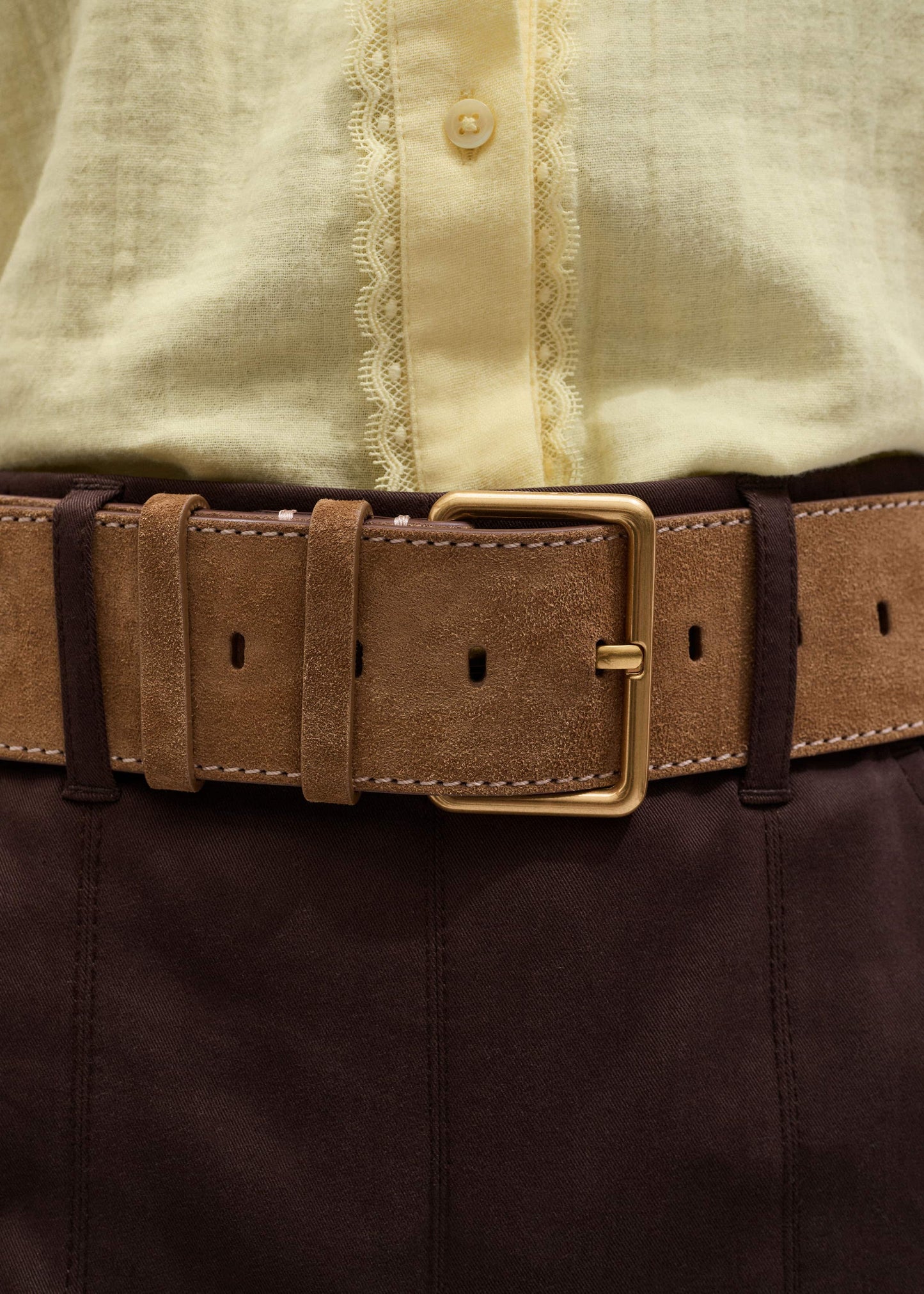 ME and EM Clothing|Accessories Brown Wide Waist Belt