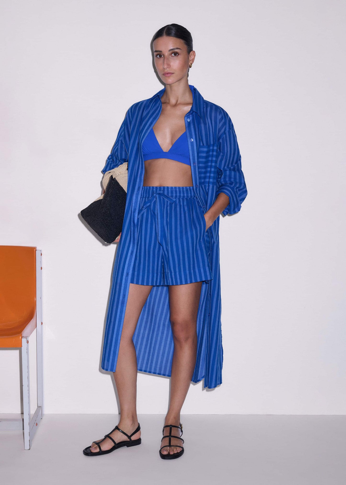 ME and EM Clothing Blue Striped Beach Set