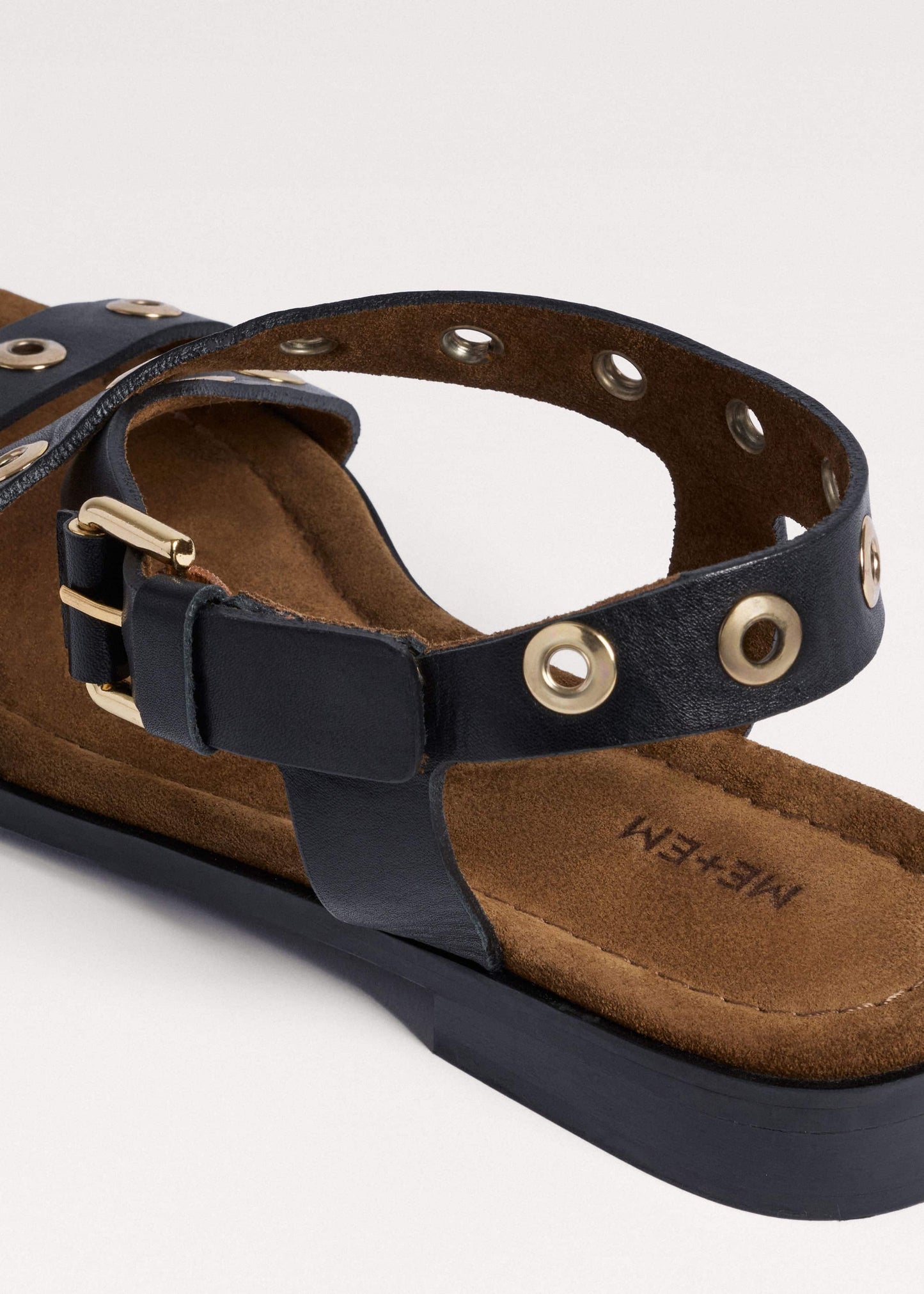 ME and EM Accessories Black Eyelet Stud Sandal