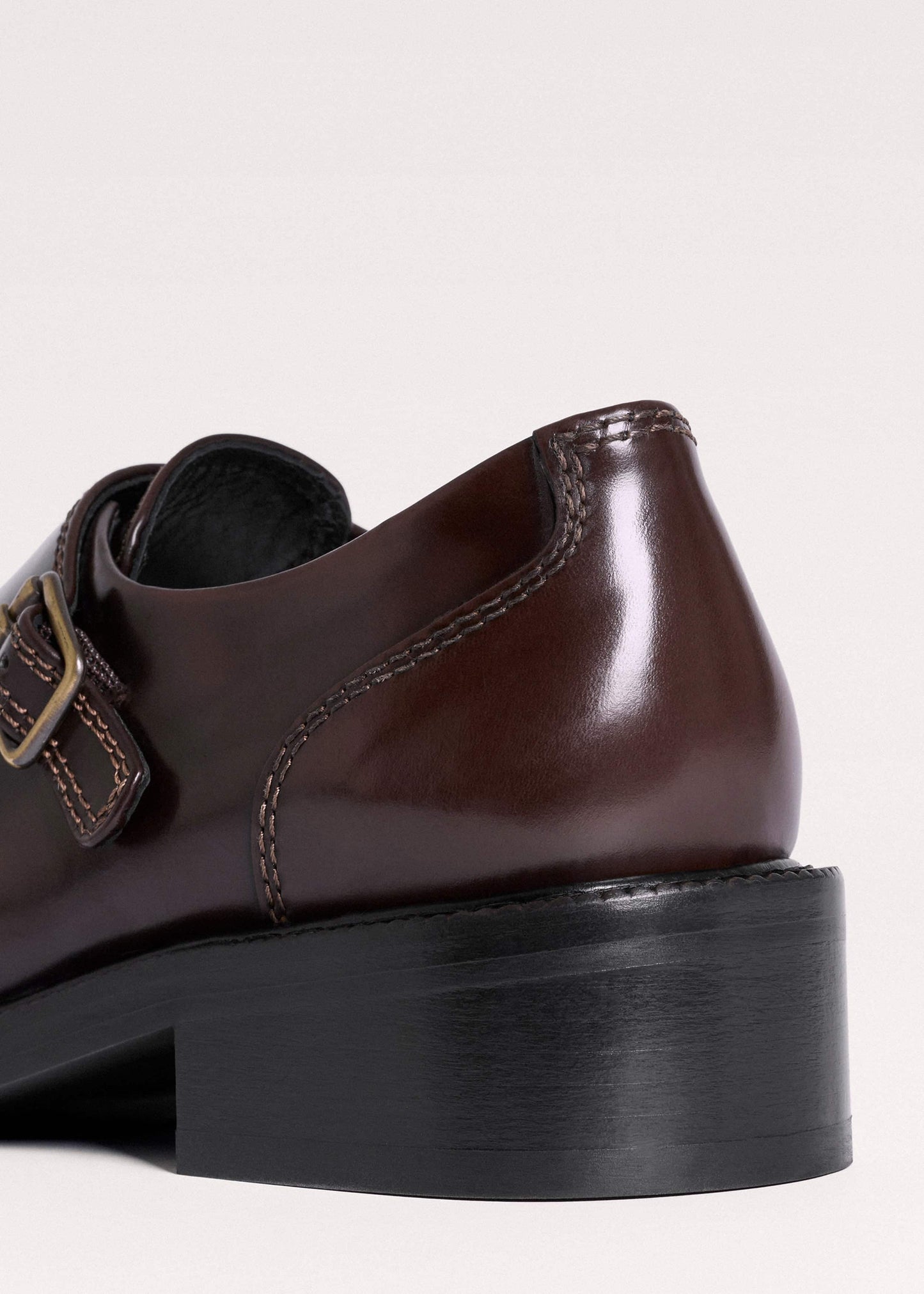 ME and EM Accessories Brown Leather Double Buckle Shoe