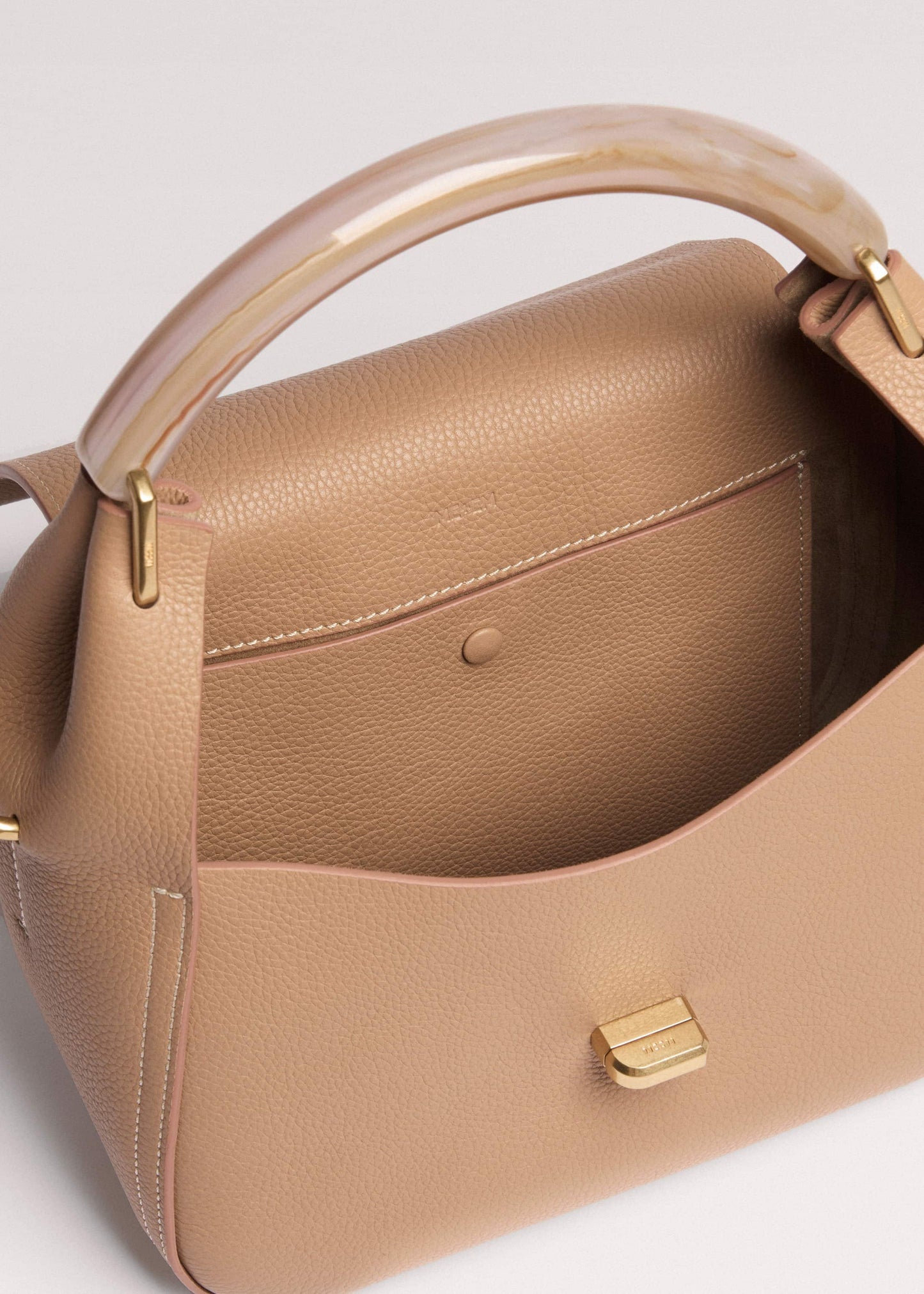 ME and EM Accessories Light Brown Resin Handle Crossbody Bag