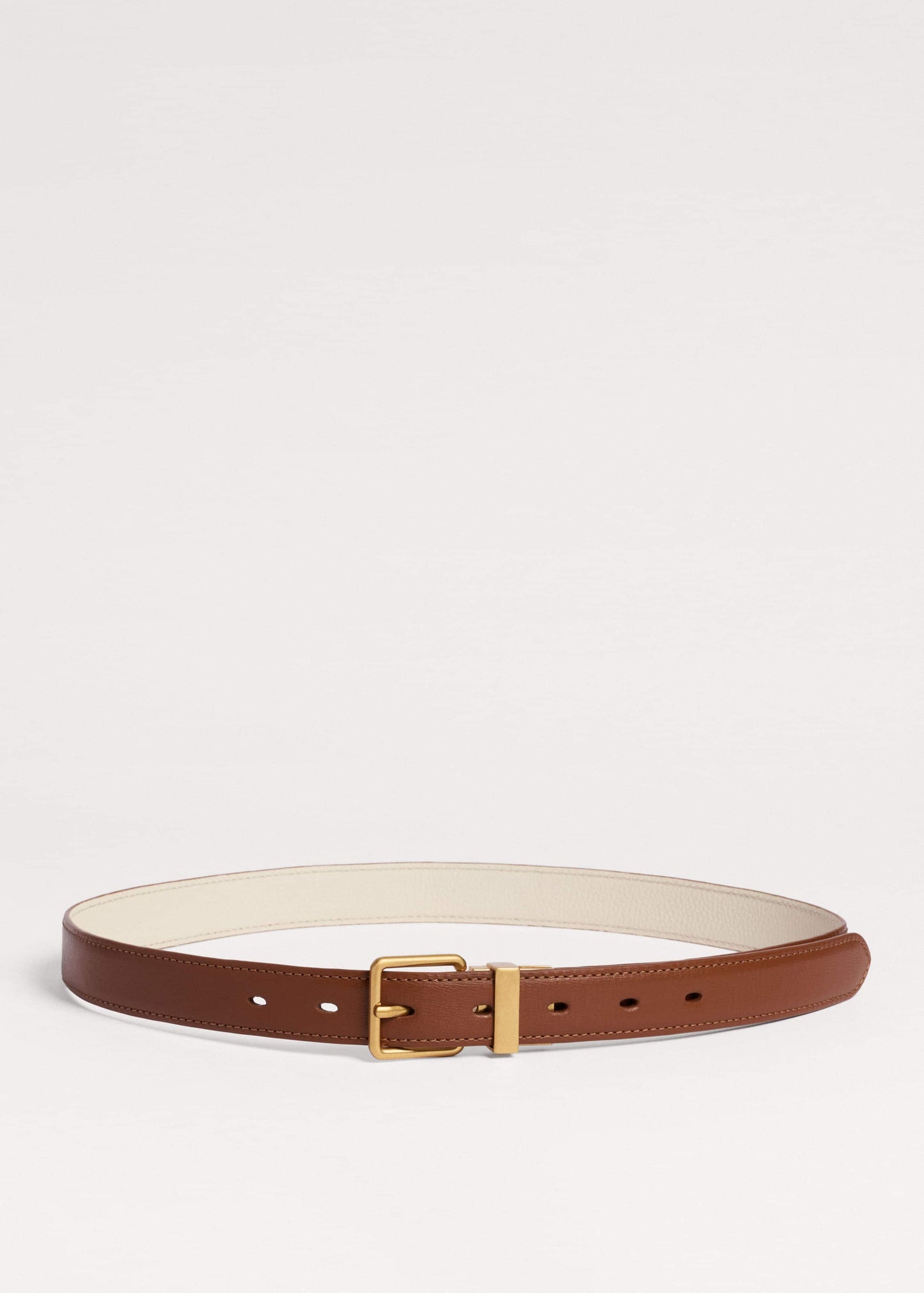 ME and EM Accessories Dark Brown Buttercream Reversible Belt
