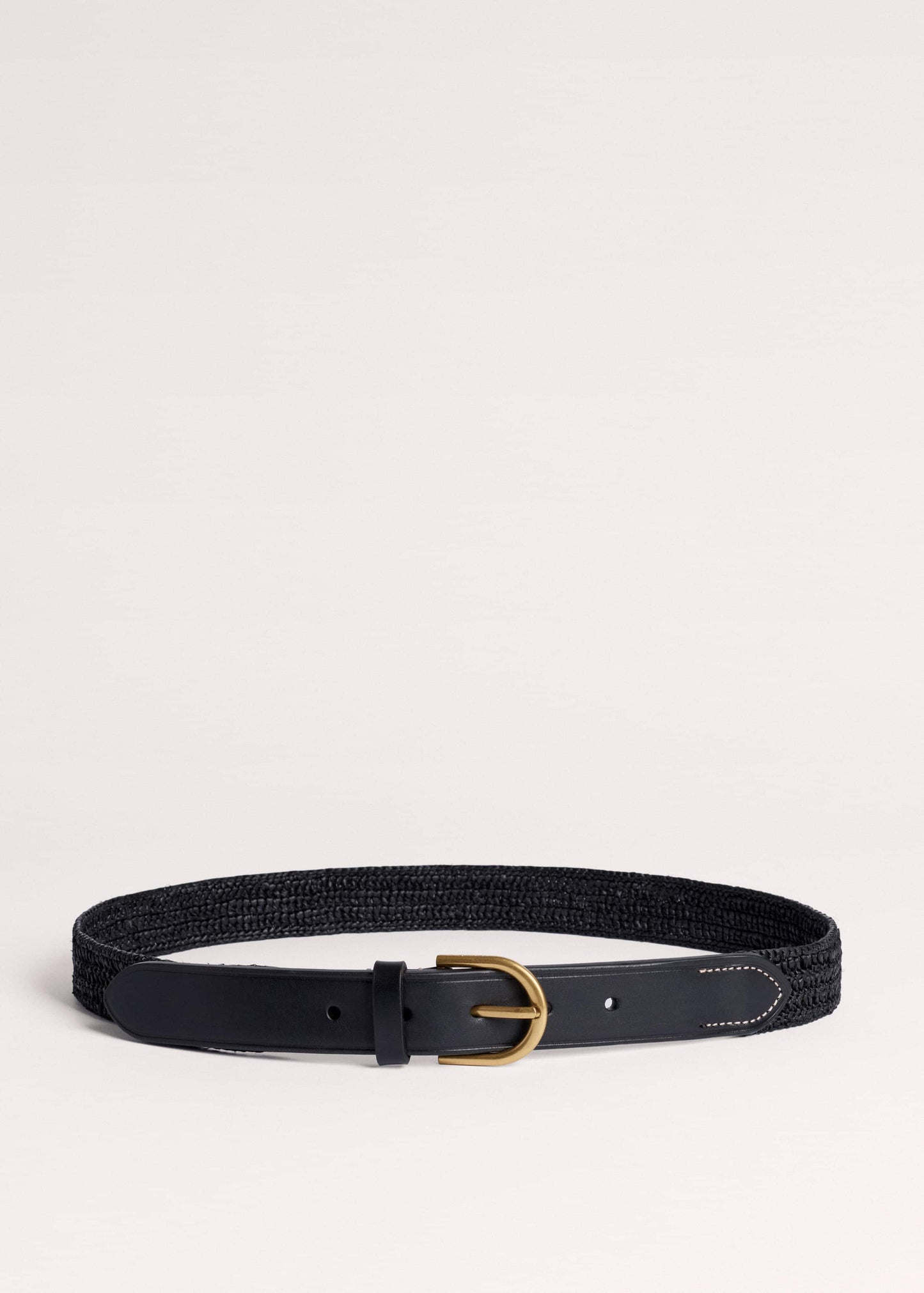 ME and EM Accessories Black Round Raffia Summer Belt