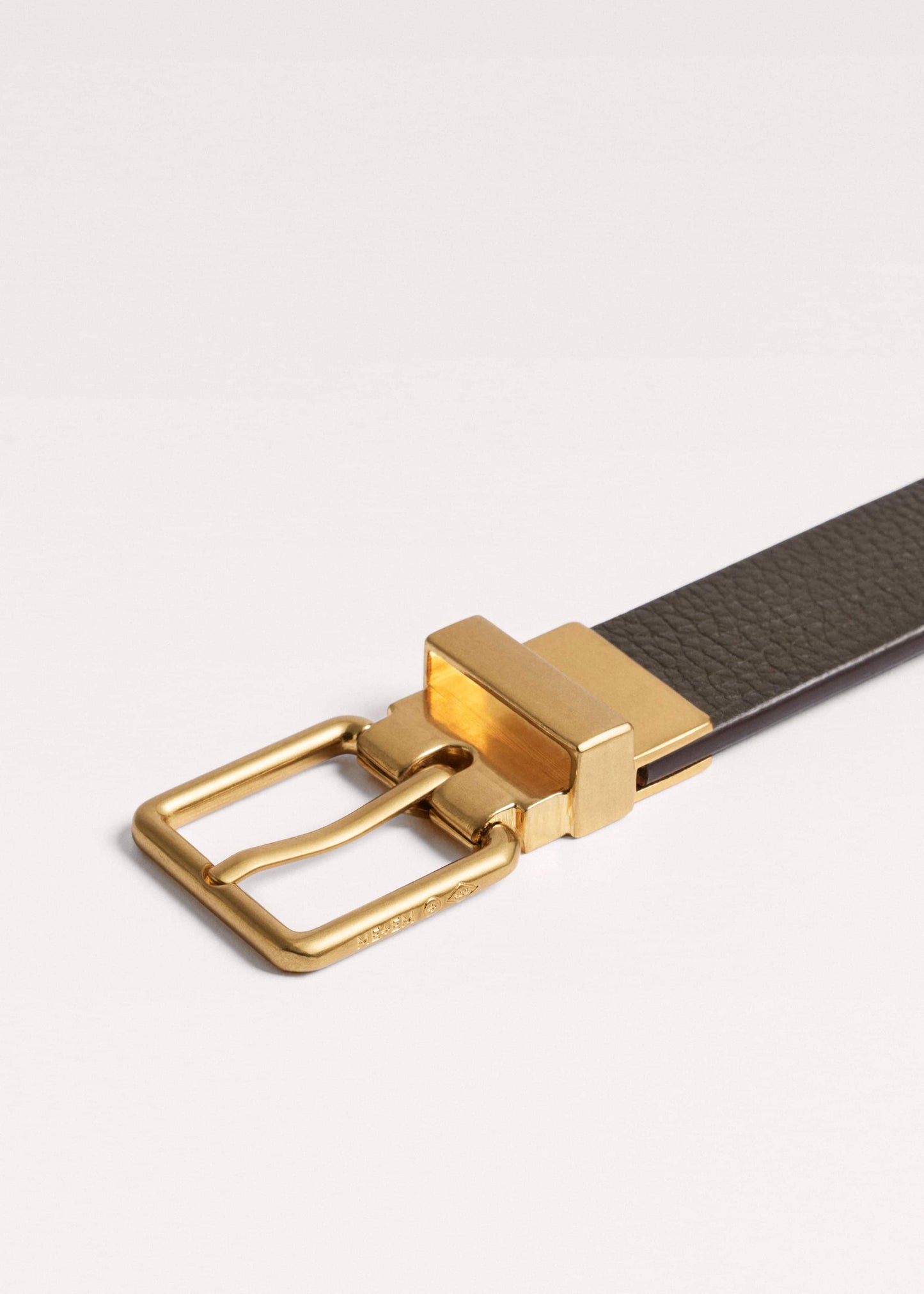 ME and EM Accessories Olive Green Leather Reversible Belt