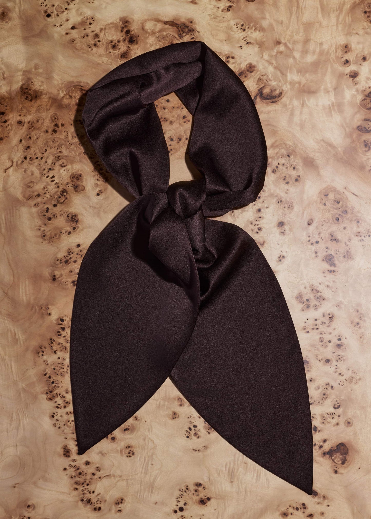 ME and EM Accessories Brown Silk Satin Evening Scarf