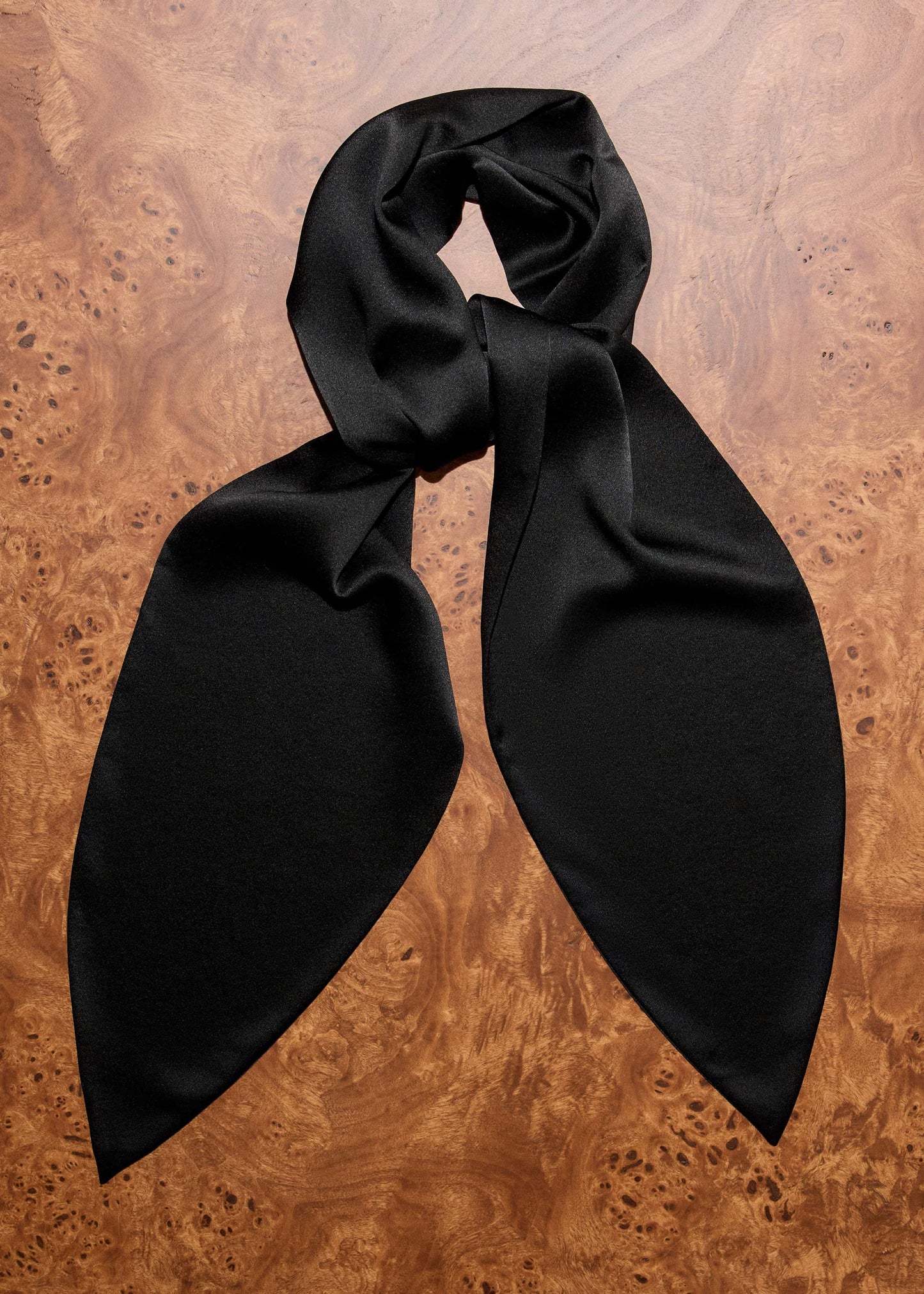 ME and EM Accessories Black Silk Satin Evening Scarf