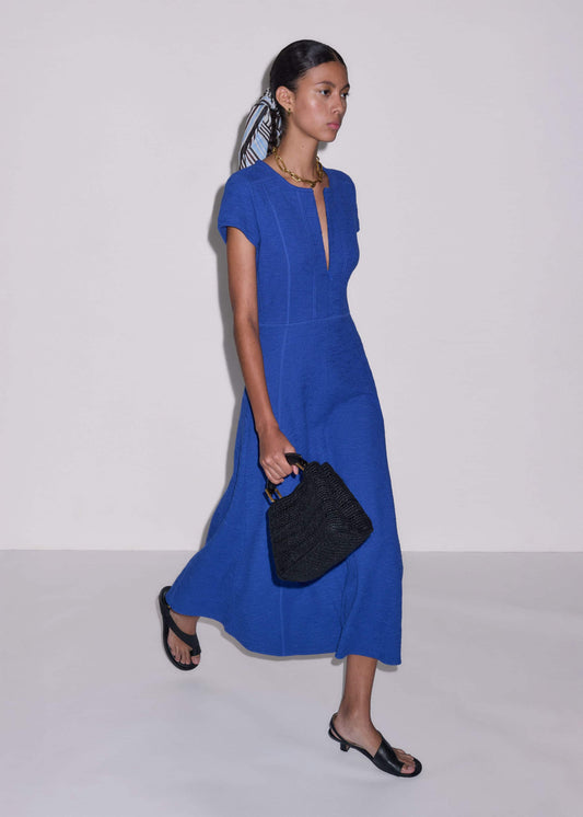 ME and EM Clothing Blue Fit + Flare Maxi Dress