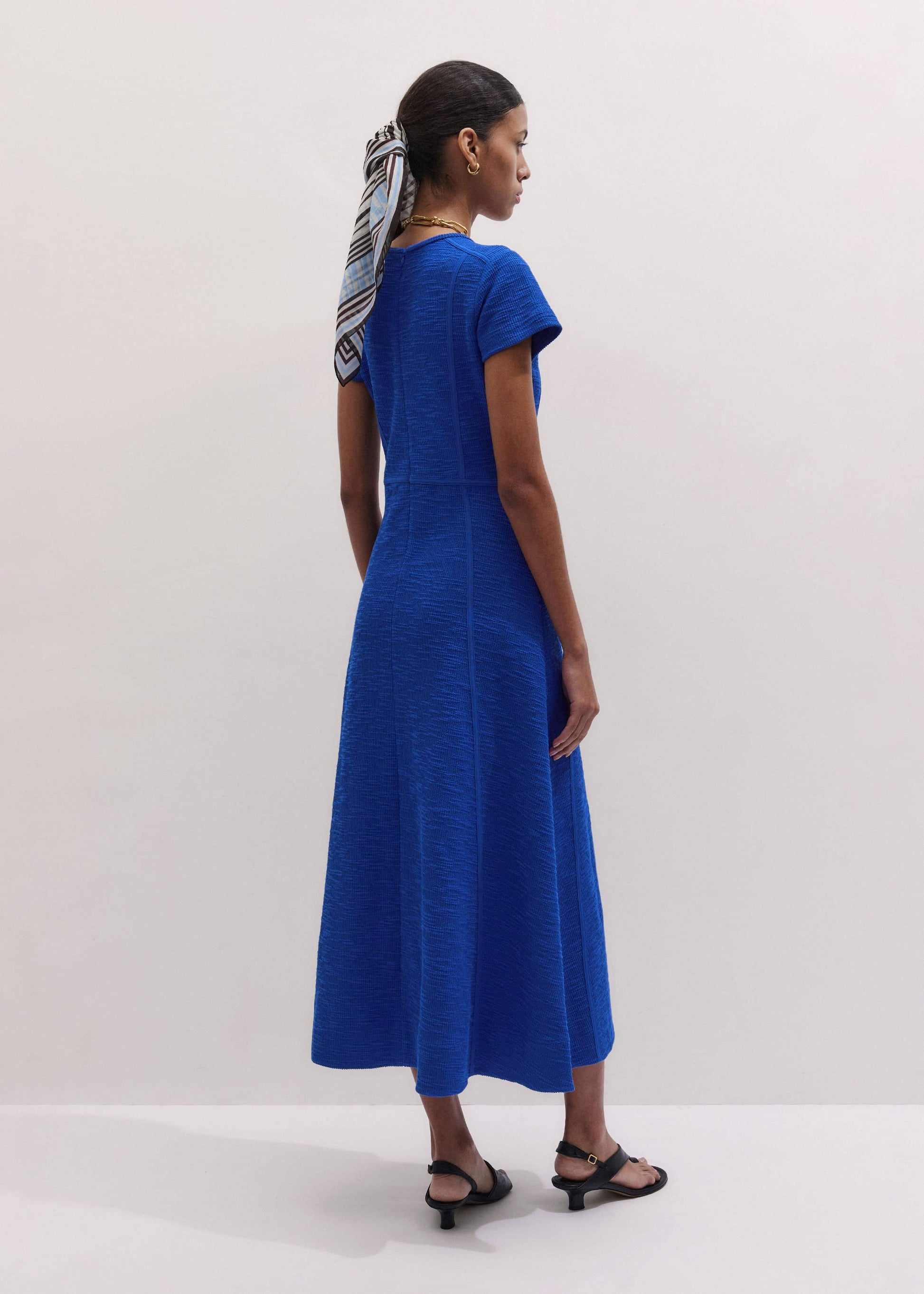 ME and EM Clothing Blue Fit + Flare Maxi Dress