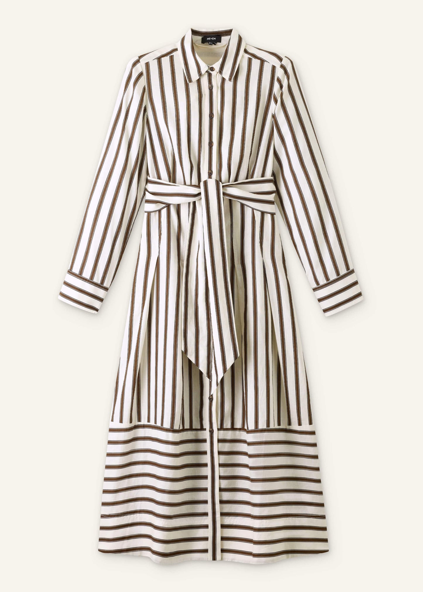 ME and EM Clothing Cream Spring Stripe Maxi Dress + Belt