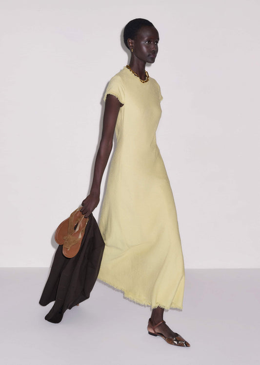 ME and EM Clothing Yellow Bias Cut Maxi Dress