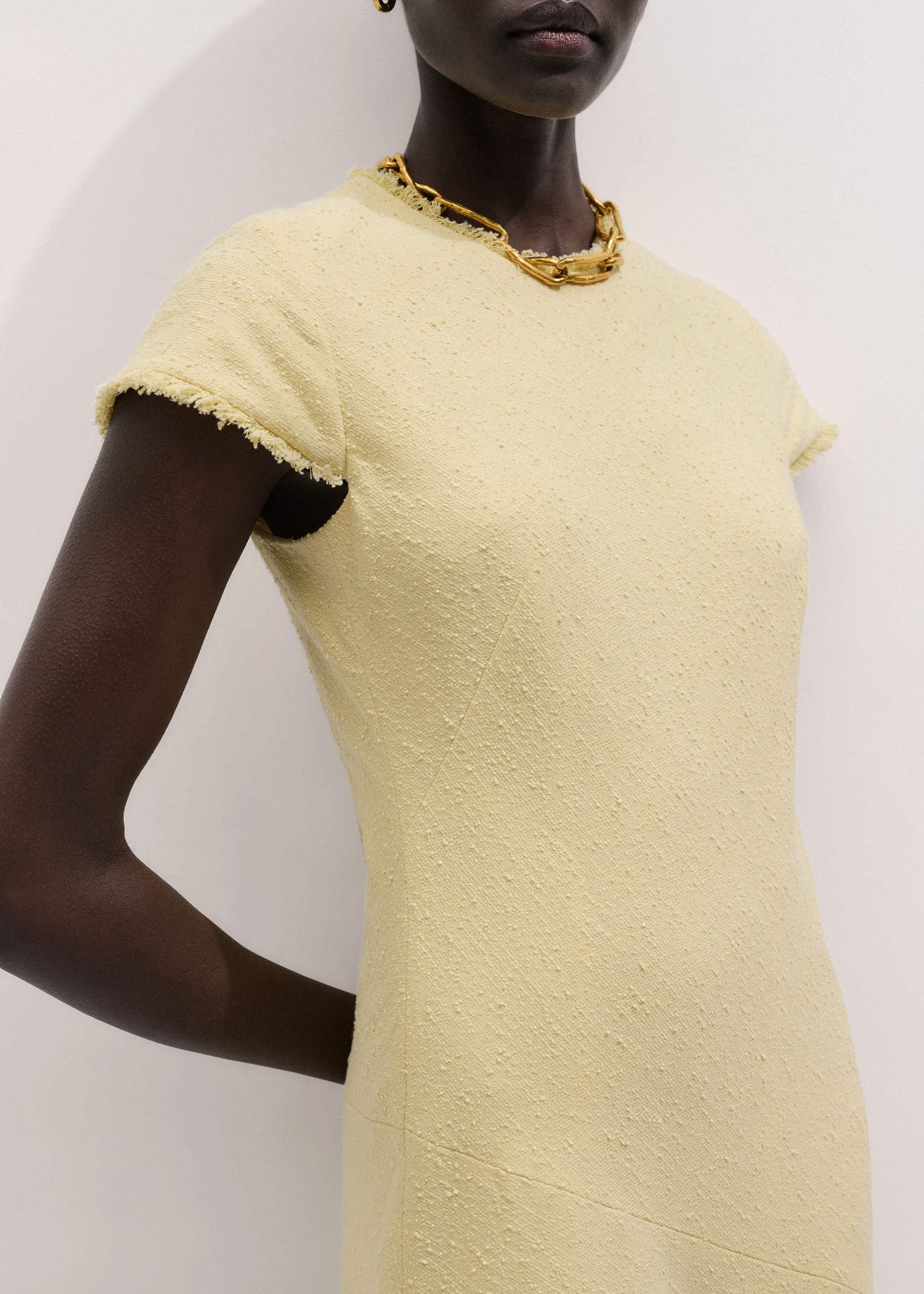 ME and EM Clothing Yellow Bias Cut Maxi Dress