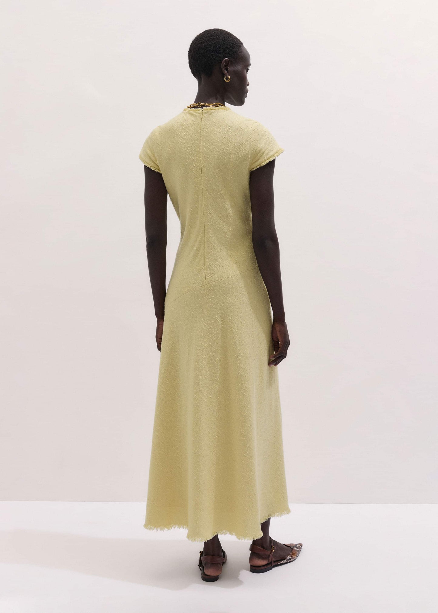 ME and EM Clothing Yellow Bias Cut Maxi Dress