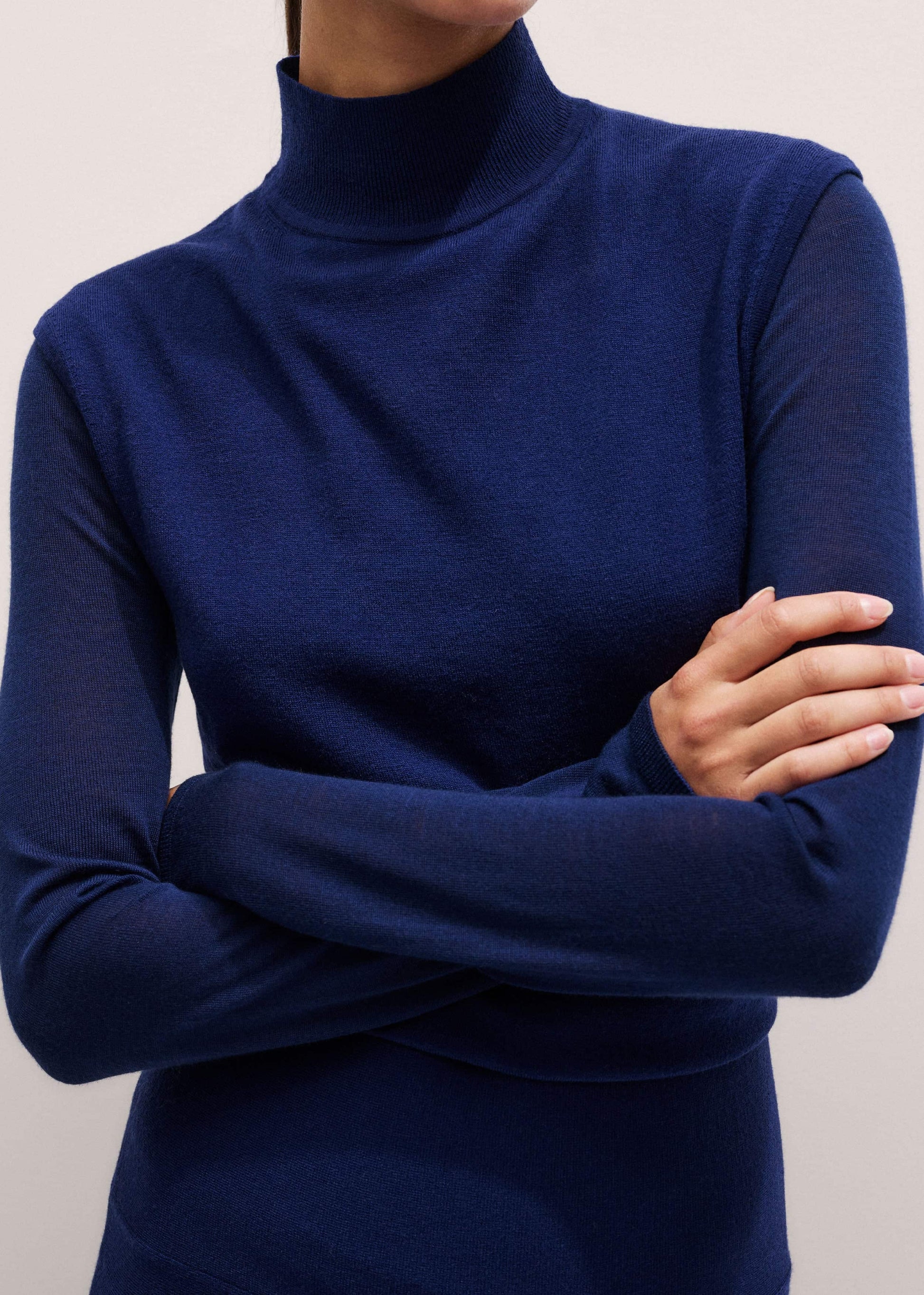ME and EM Clothing Blue High Neck Knit Maxi Dress + Layering Top