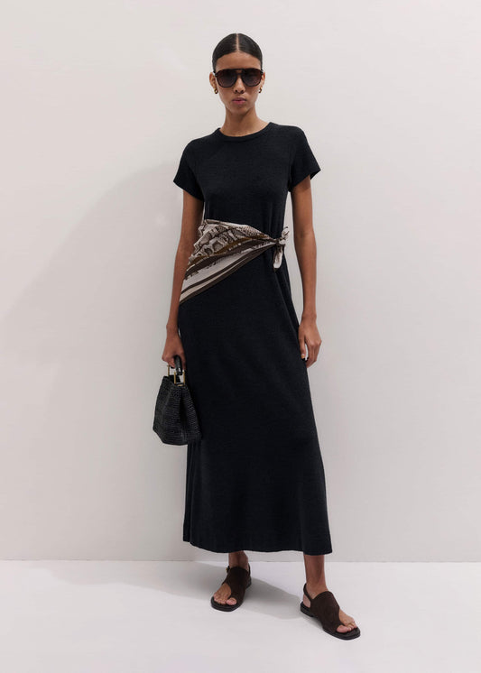 ME and EM Clothing Black A-Line Maxi Tee Dress