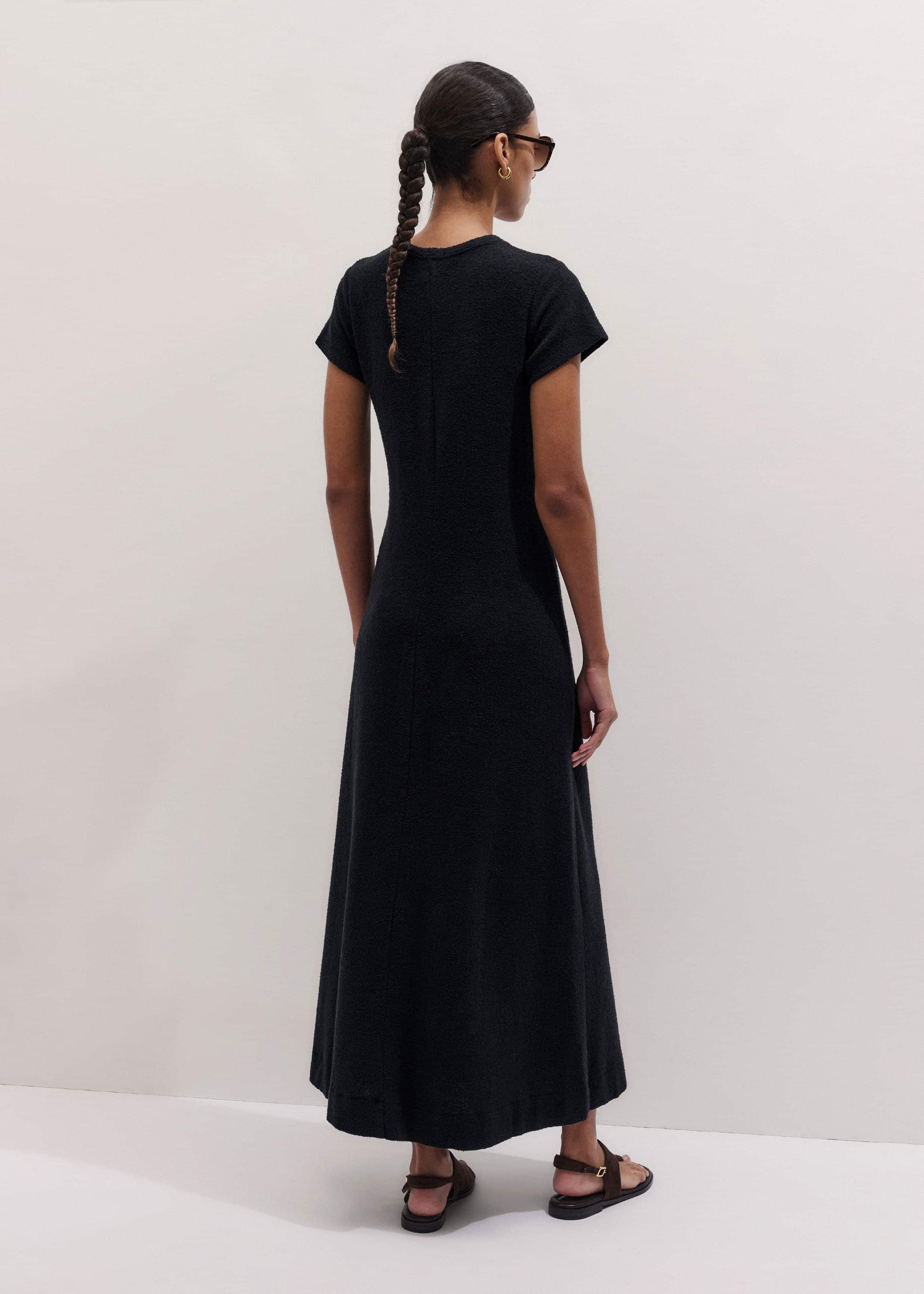 ME and EM Clothing Black A-Line Maxi Tee Dress