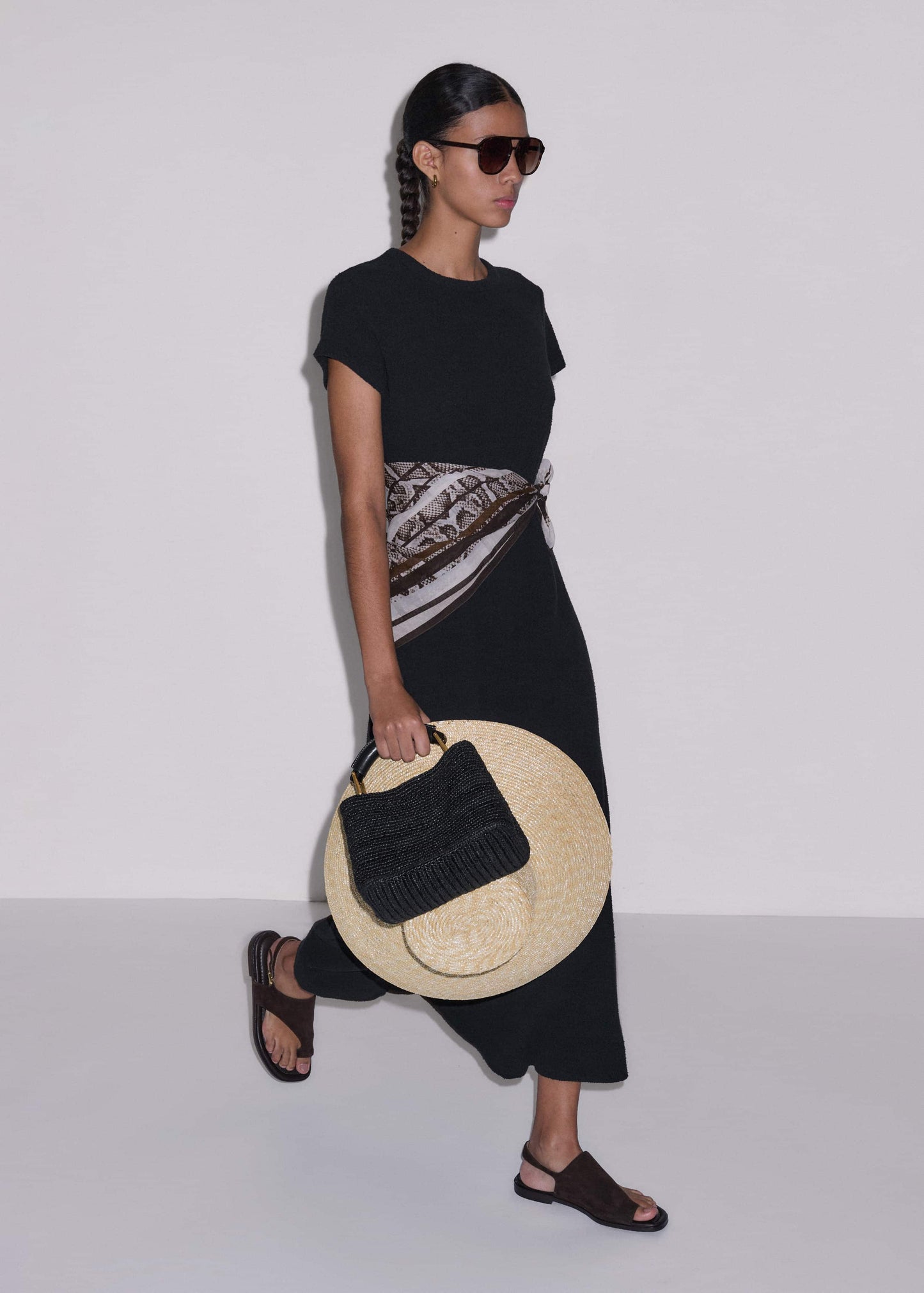 ME and EM Clothing Black A-Line Maxi Tee Dress