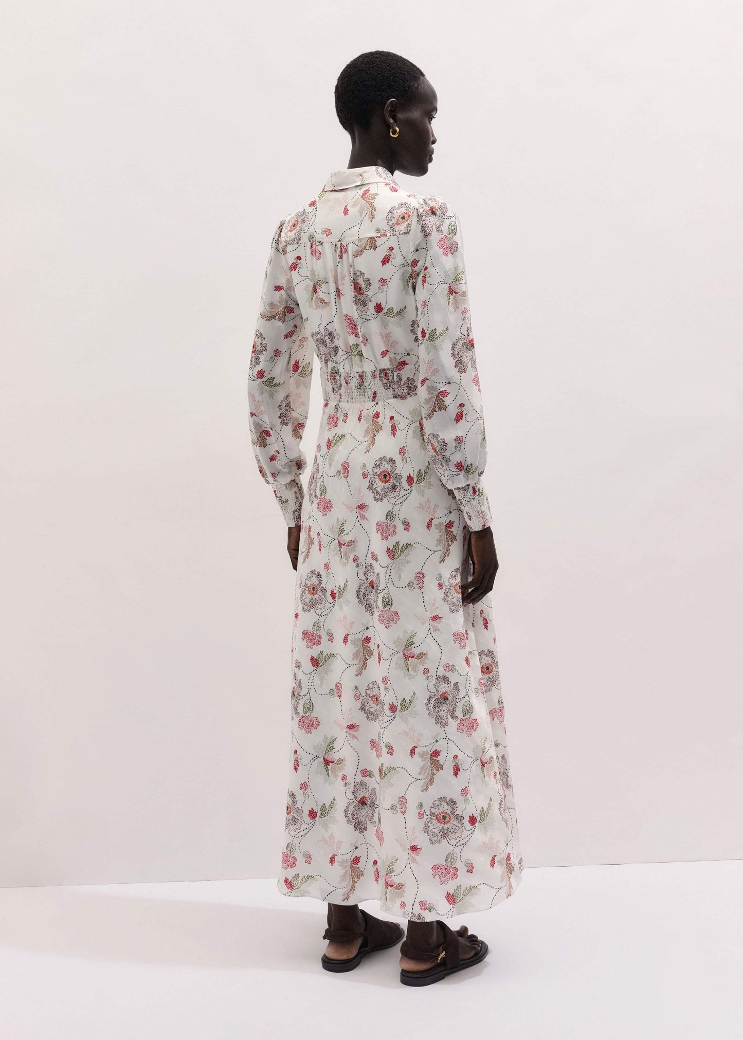 ME and EM Clothing Cream Fit + Flare Maxi Dress