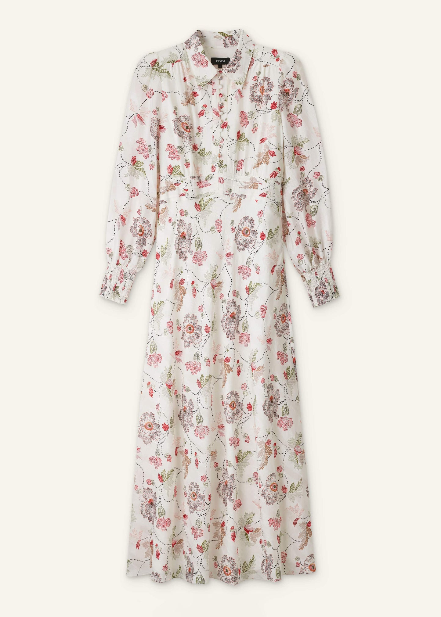 ME and EM Clothing Cream Fit + Flare Maxi Dress