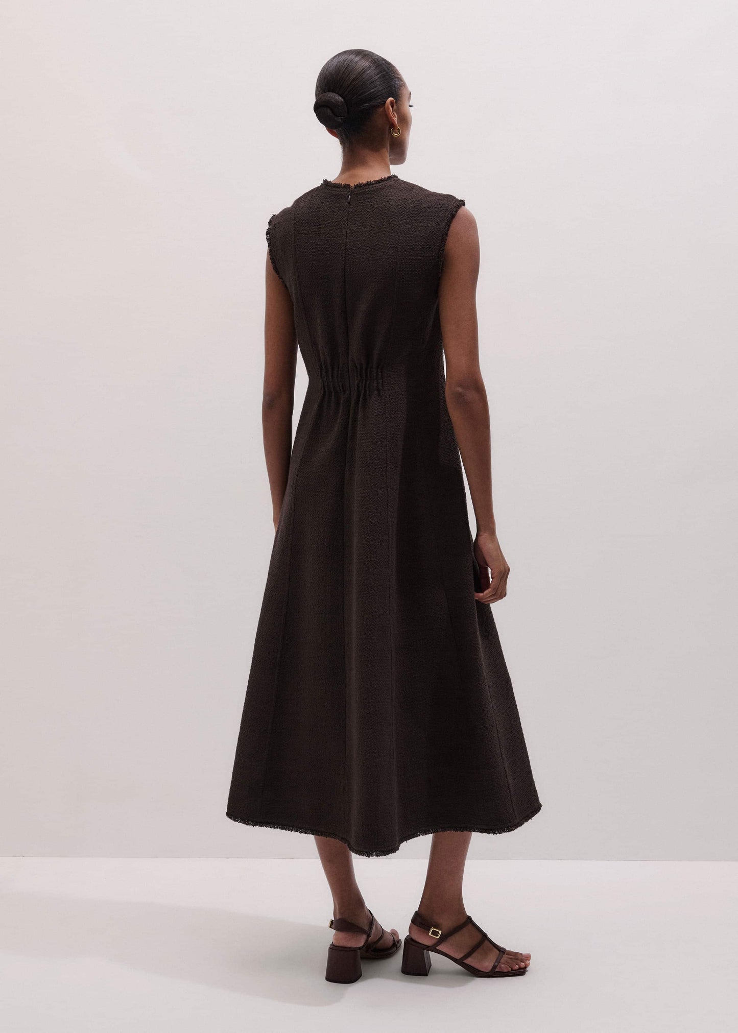 ME and EM Clothing Brown Desk-To-Dinner Fit And Flare Maxi Dress
