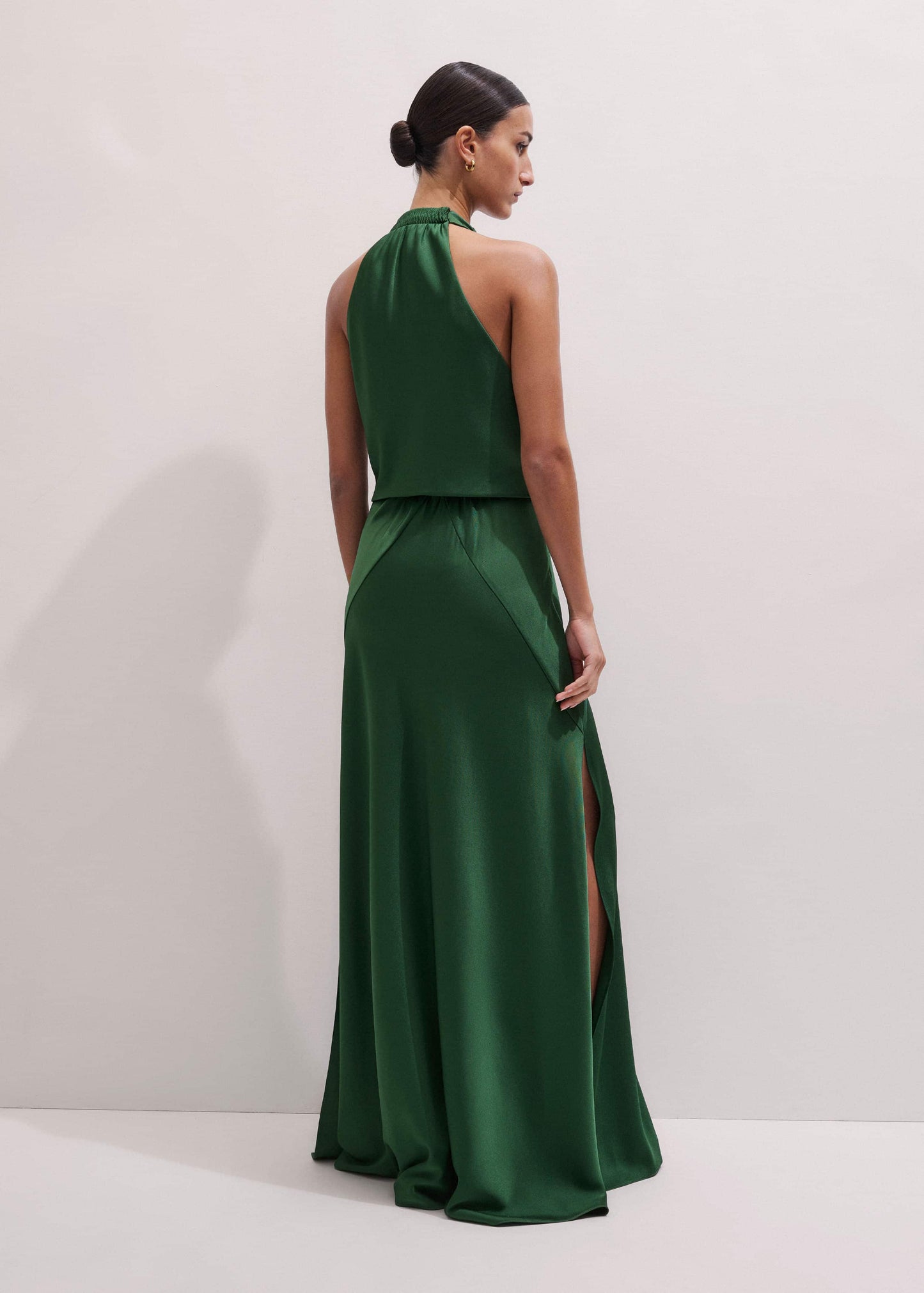 ME and EM Clothing Green Beautifully Draped Full-Length Dress