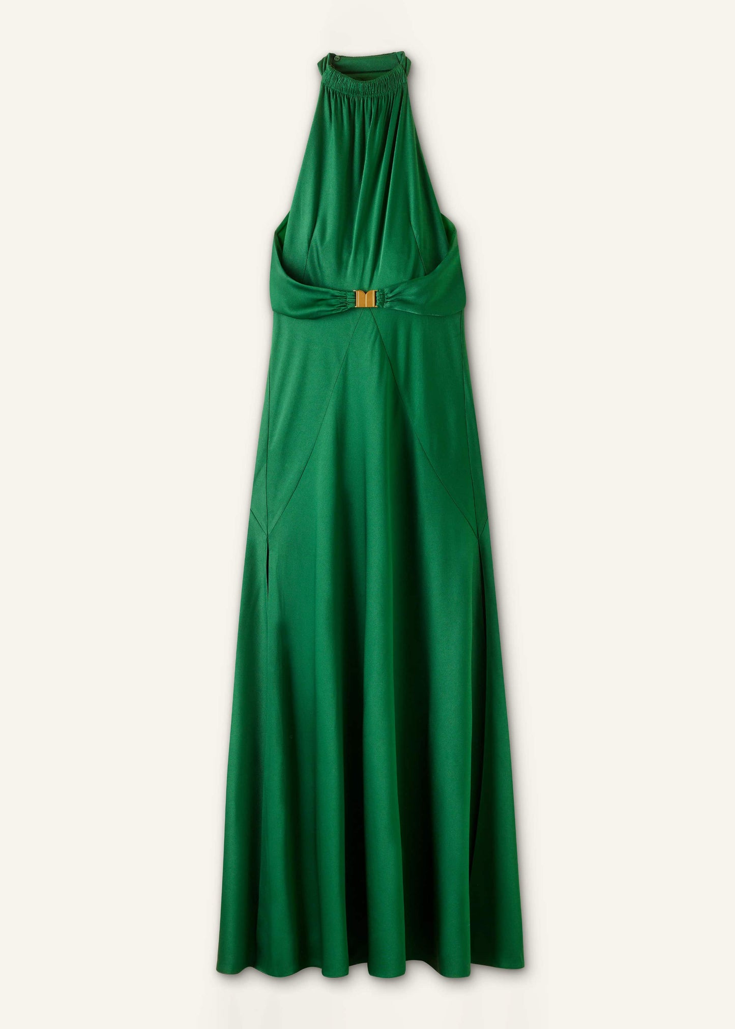 ME and EM Clothing Green Beautifully Draped Full-Length Dress