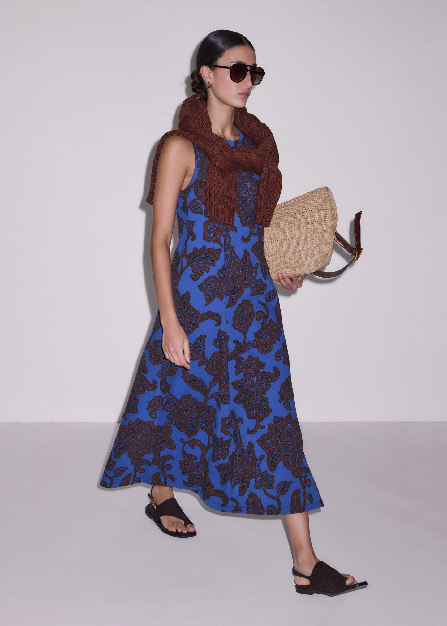 ME and EM Clothing Blue Maxi Swing Dress