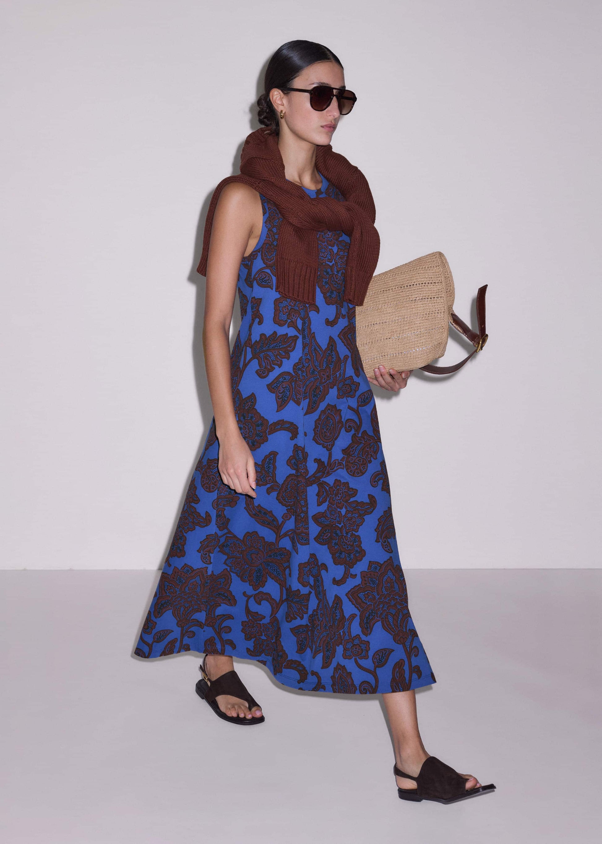 ME and EM Clothing Blue Maxi Swing Dress