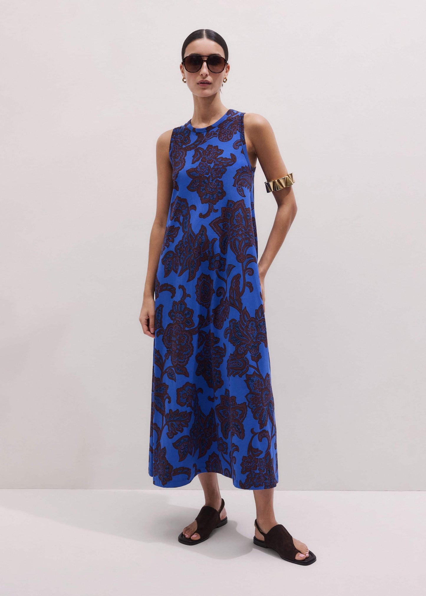 ME and EM Clothing Blue Maxi Swing Dress
