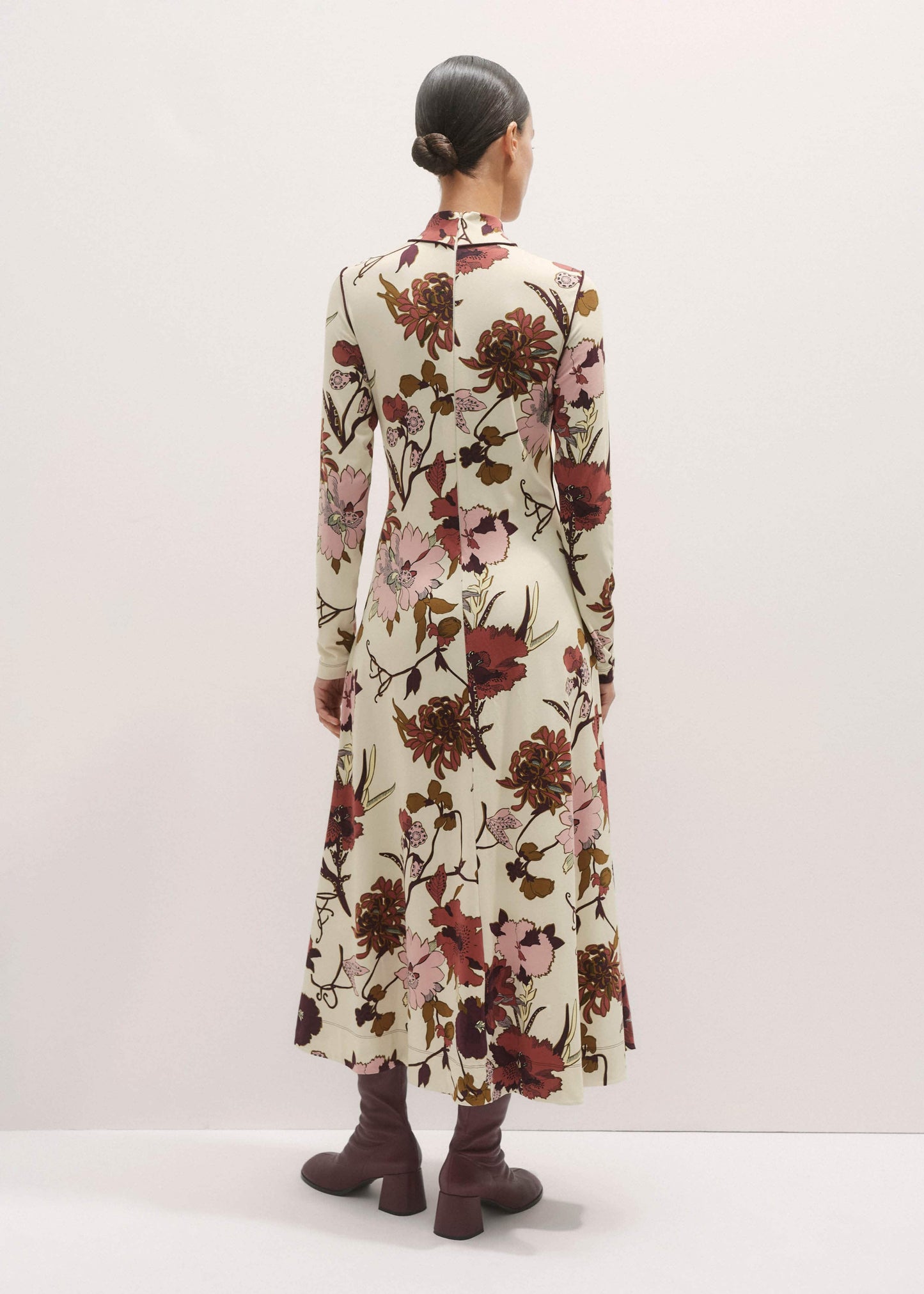 ME and EM Clothing Cream High Neck Jersey Maxi Dress