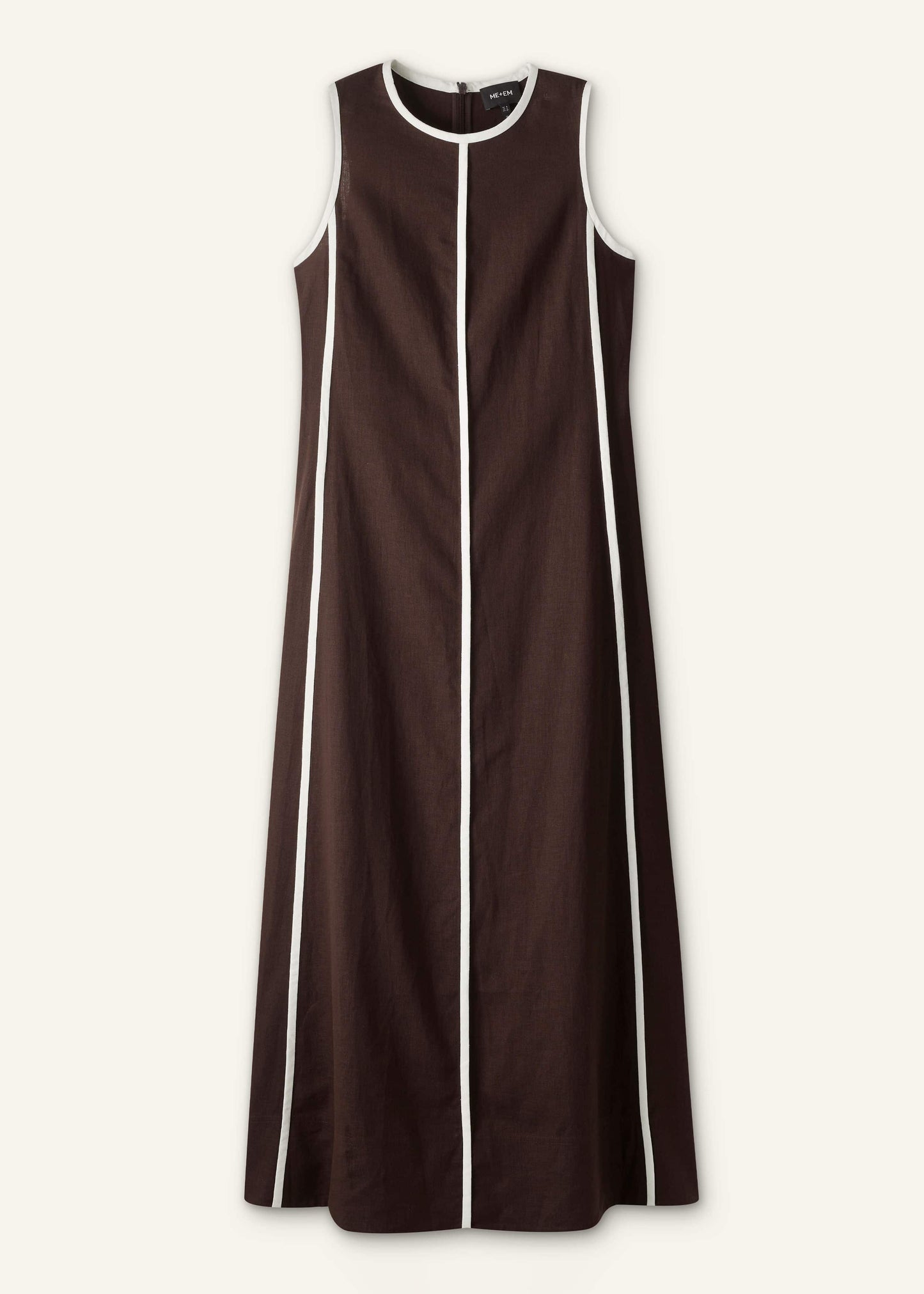 ME and EM Clothing Brown Crease-Less Linen Effortless Maxi Dress