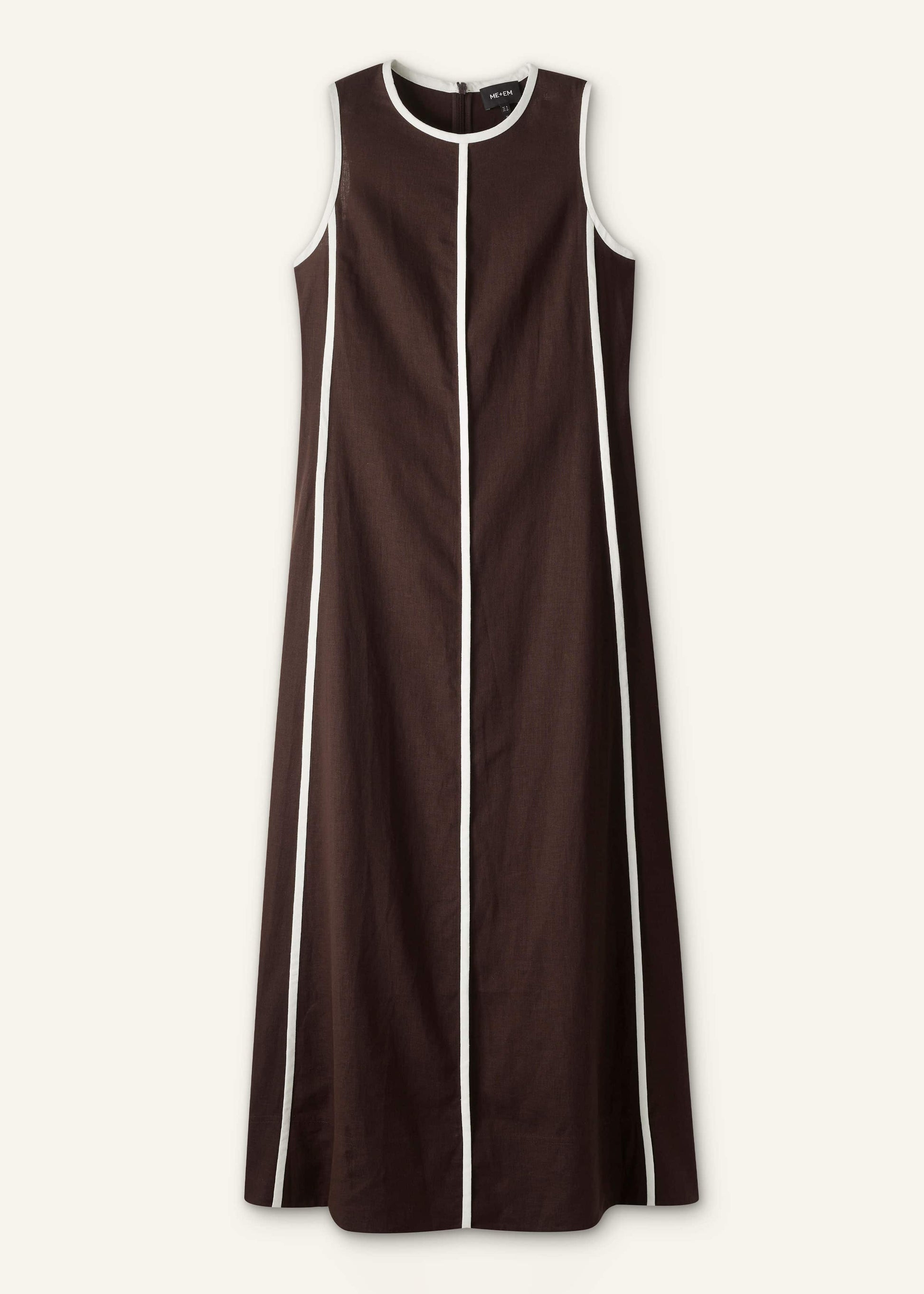 ME and EM Clothing Brown Crease-Less Linen Effortless Maxi Dress