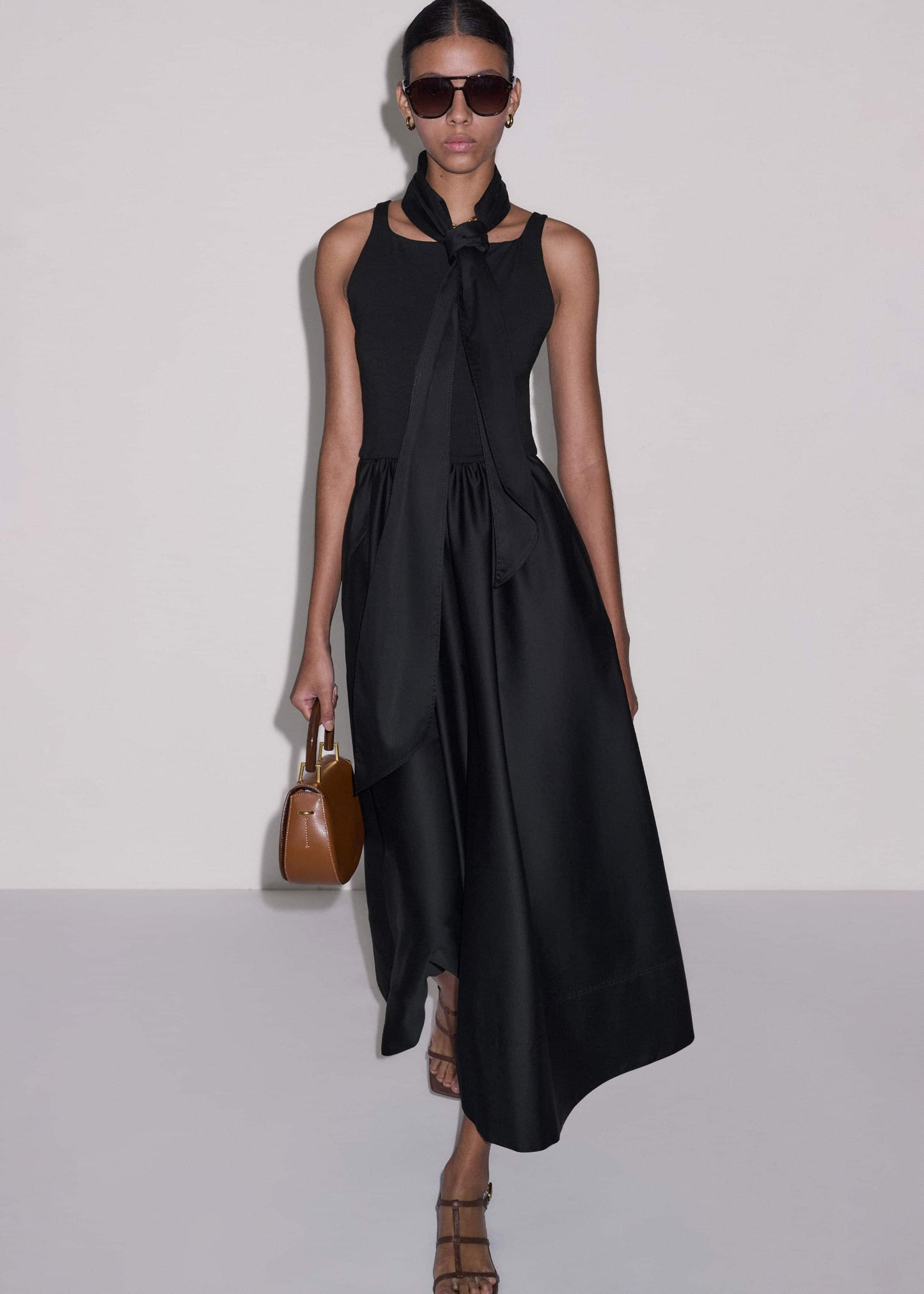ME and EM Clothing Black Fit + Flare Maxi Dress