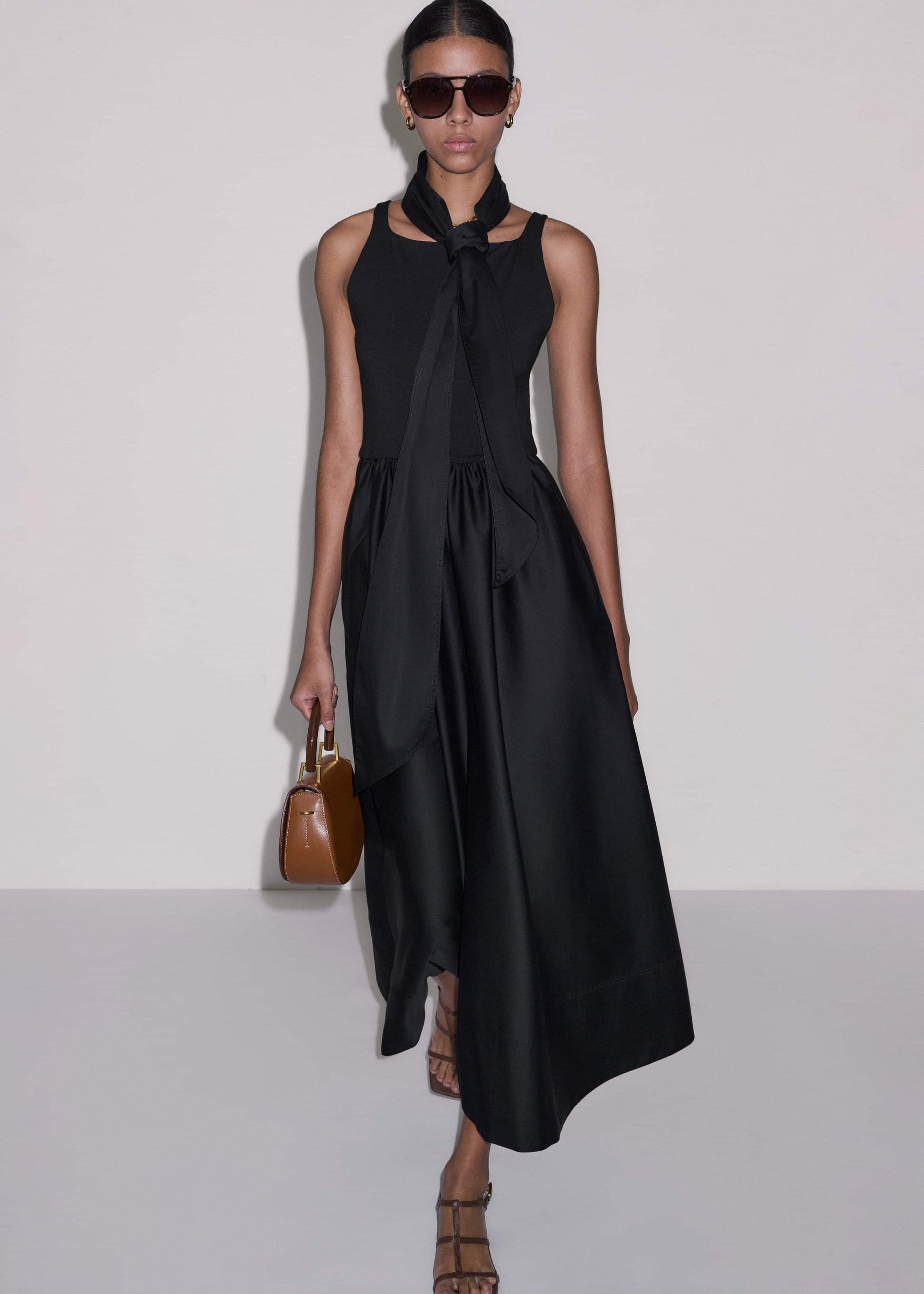 ME and EM Clothing Black Fit + Flare Maxi Dress