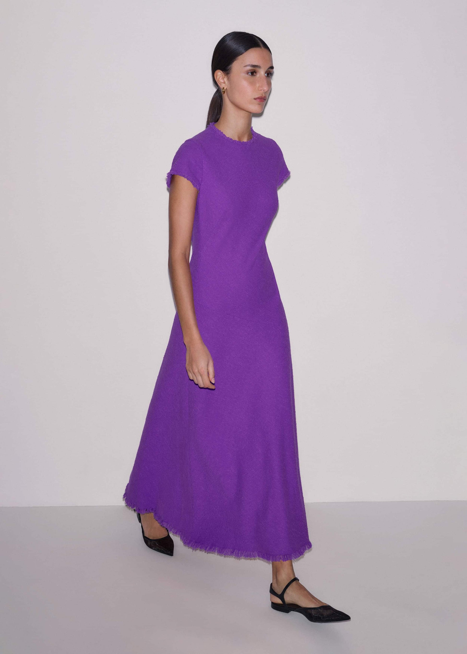 ME and EM Clothing Purple Bias Cut AM-PM Maxi Dress