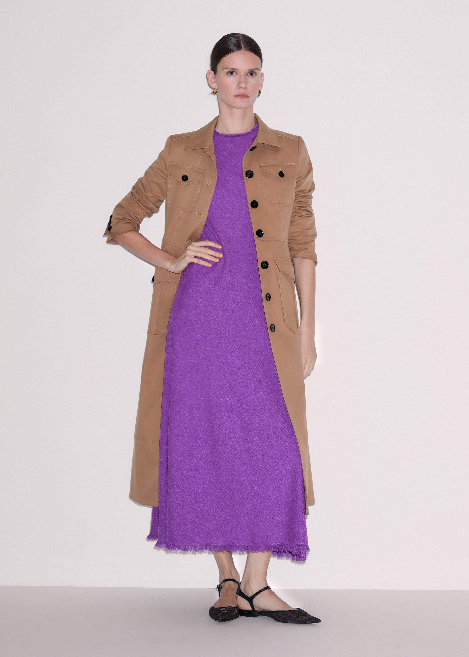ME and EM Clothing Purple Bias Cut AM-PM Maxi Dress