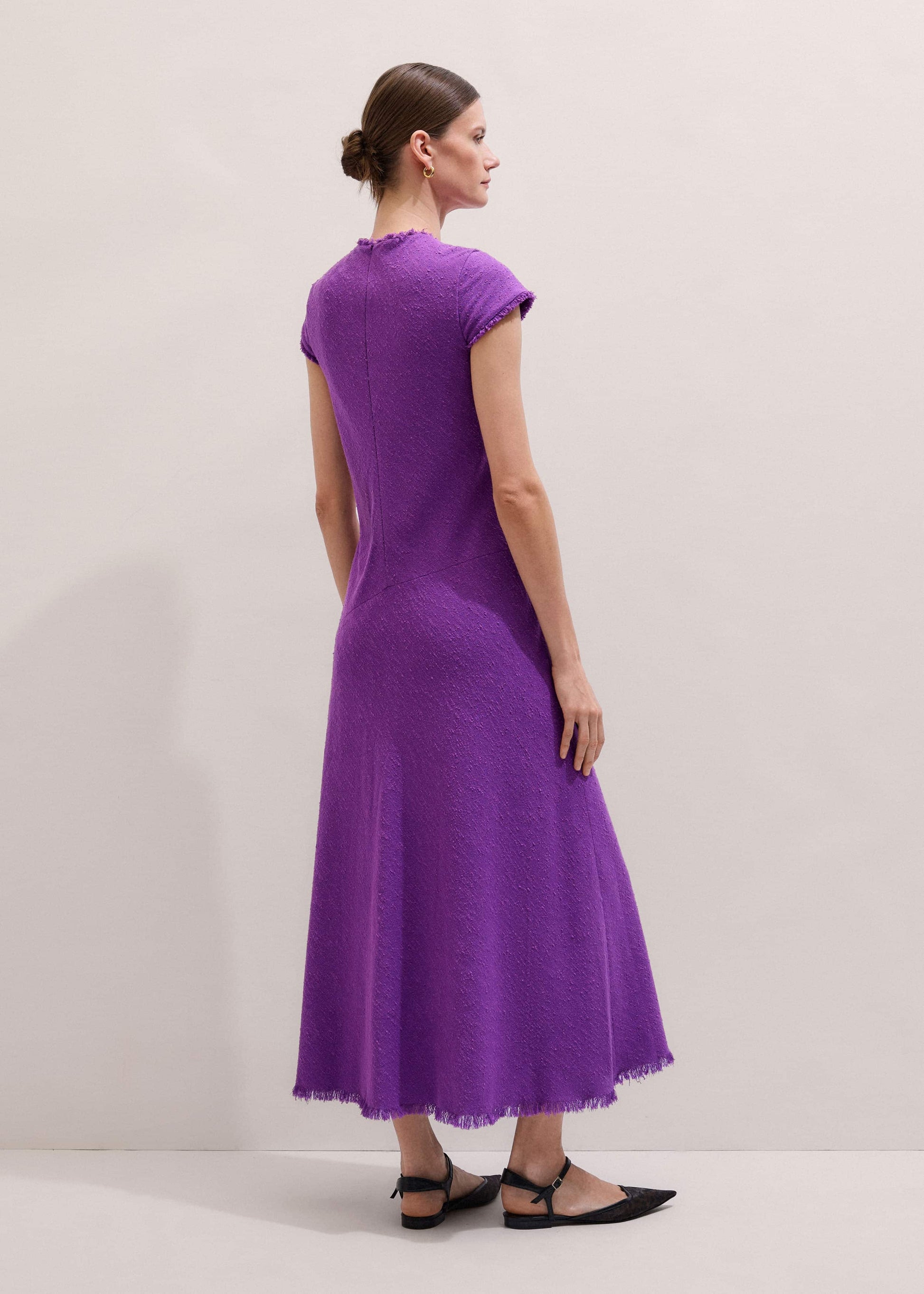 ME and EM Clothing Purple Bias Cut AM-PM Maxi Dress