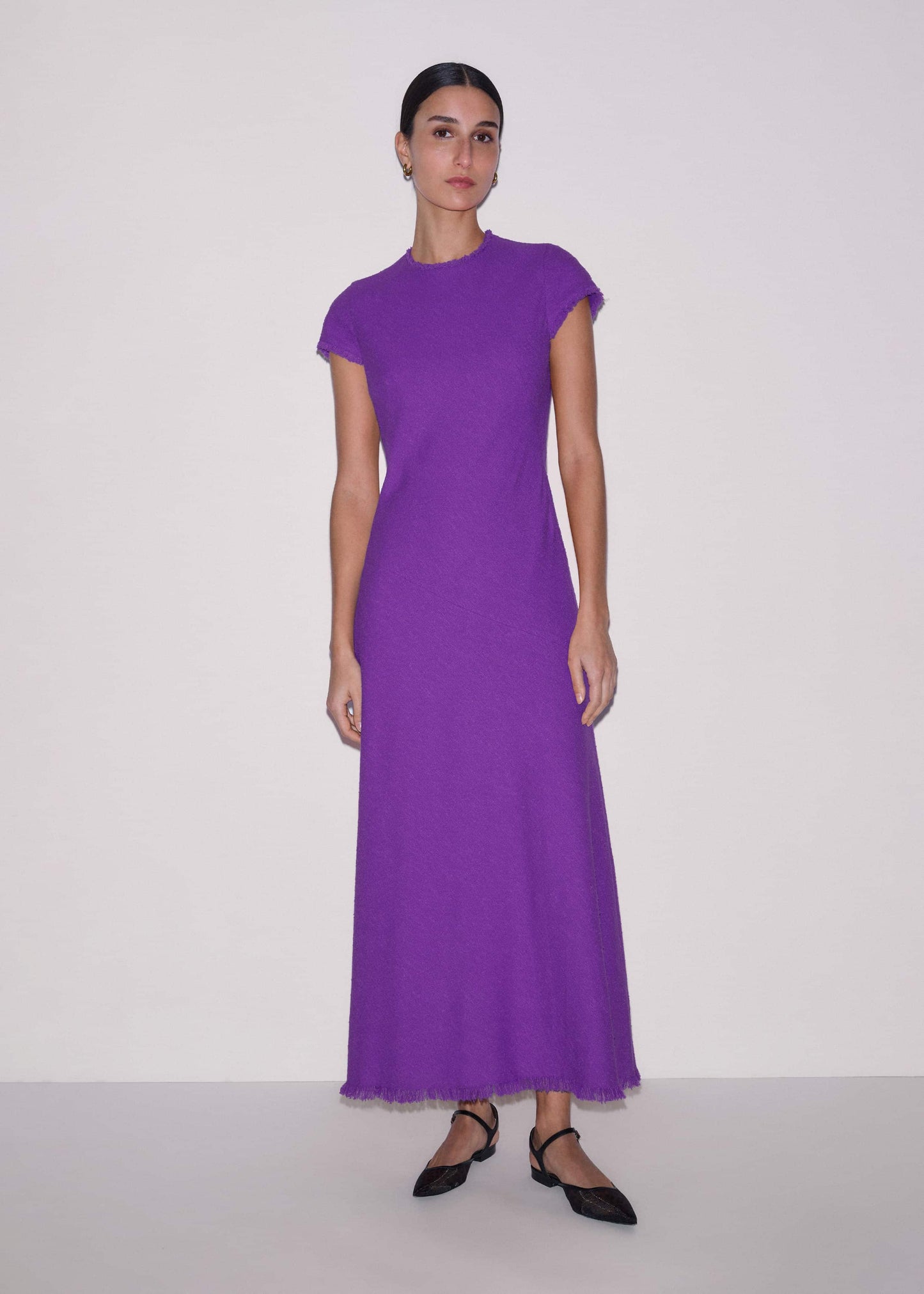ME and EM Clothing Purple Bias Cut AM-PM Maxi Dress