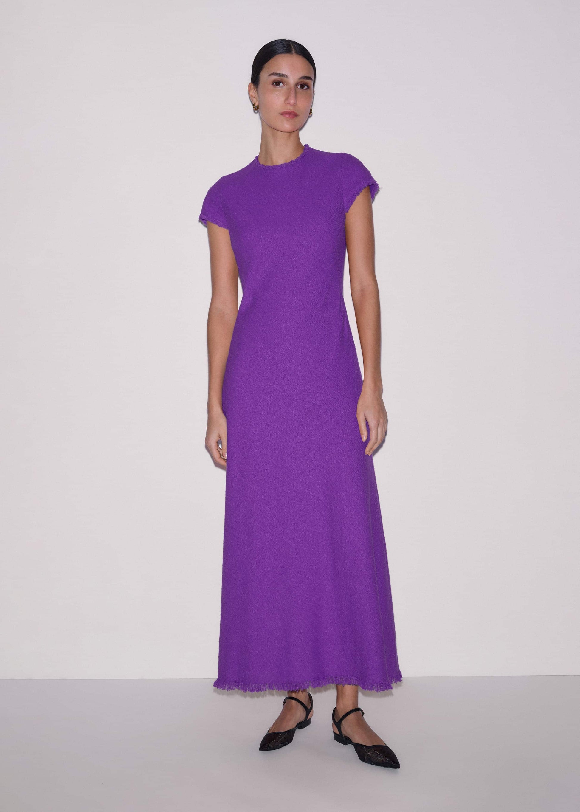 ME and EM Clothing Purple Bias Cut AM-PM Maxi Dress