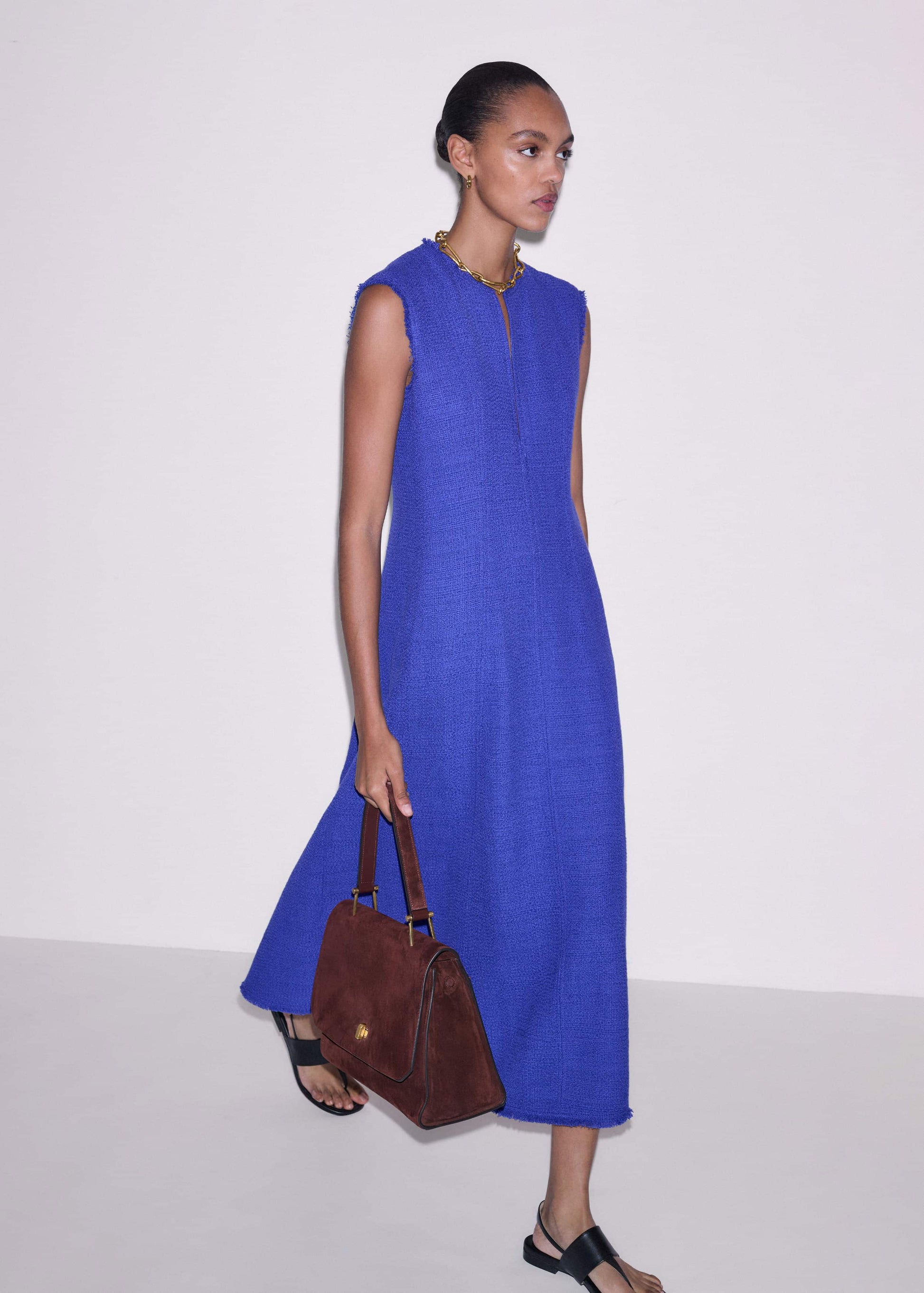 ME and EM Clothing Blue Desk-To-Dinner Fit And Flare Maxi Dress