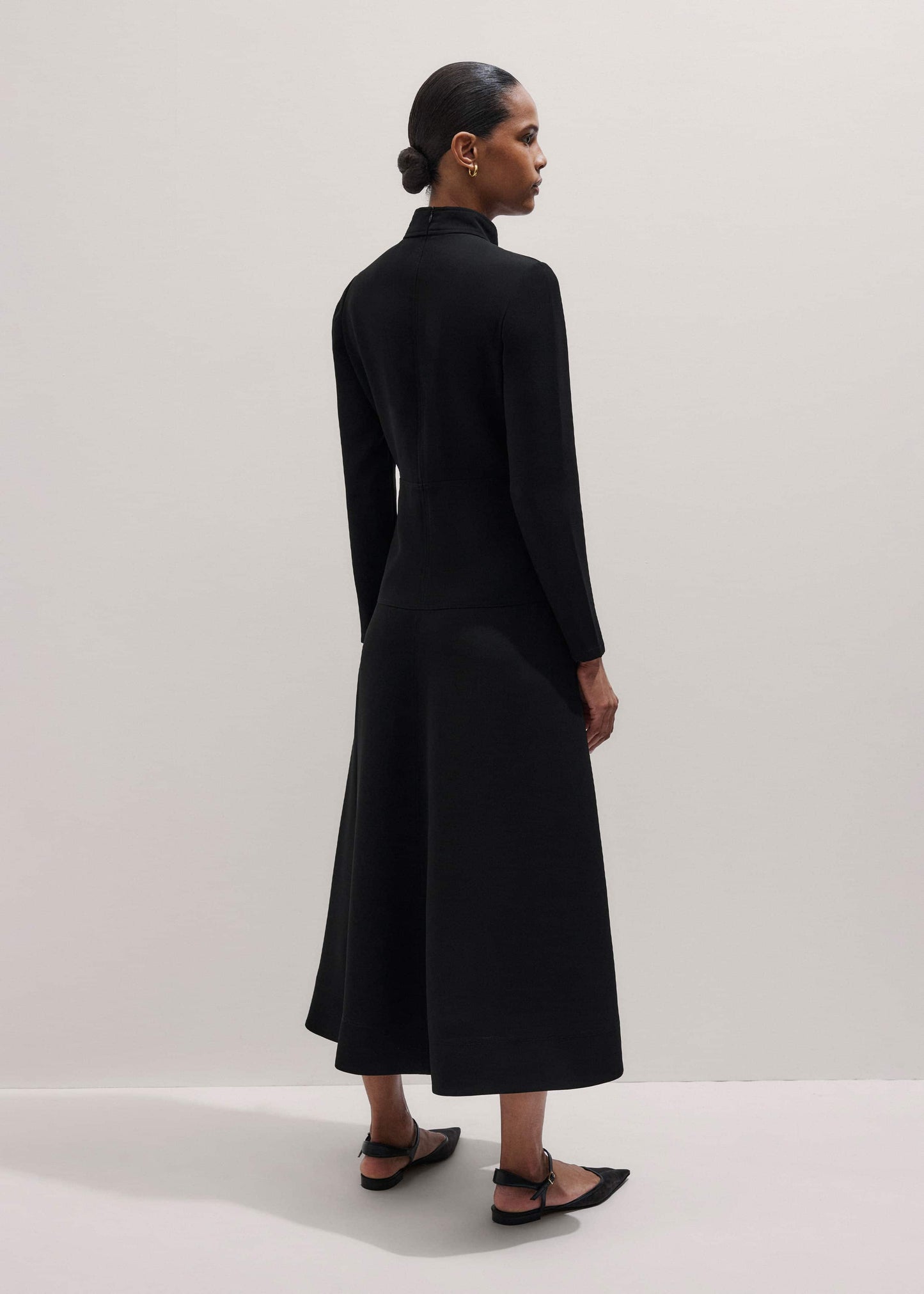 ME and EM Clothing Black A-Line Feature Button Maxi Dress