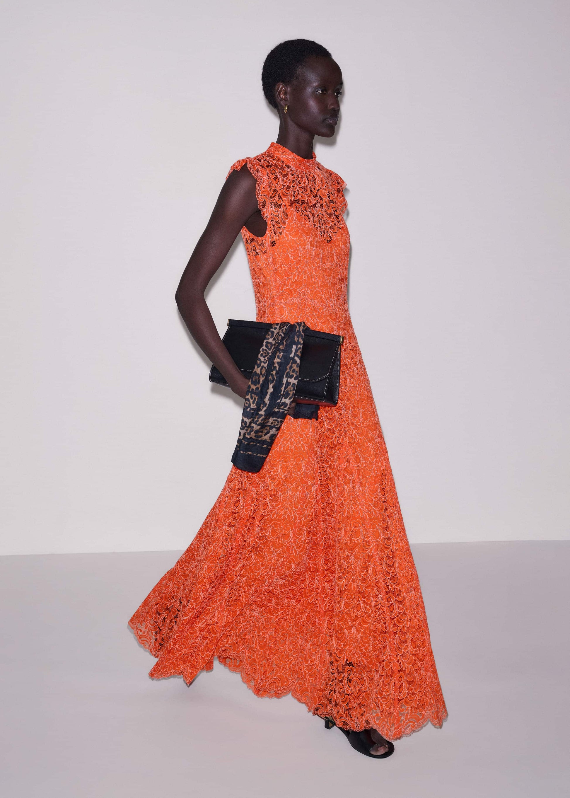 ME and EM Clothing Orange Two Tone Full Length Dress