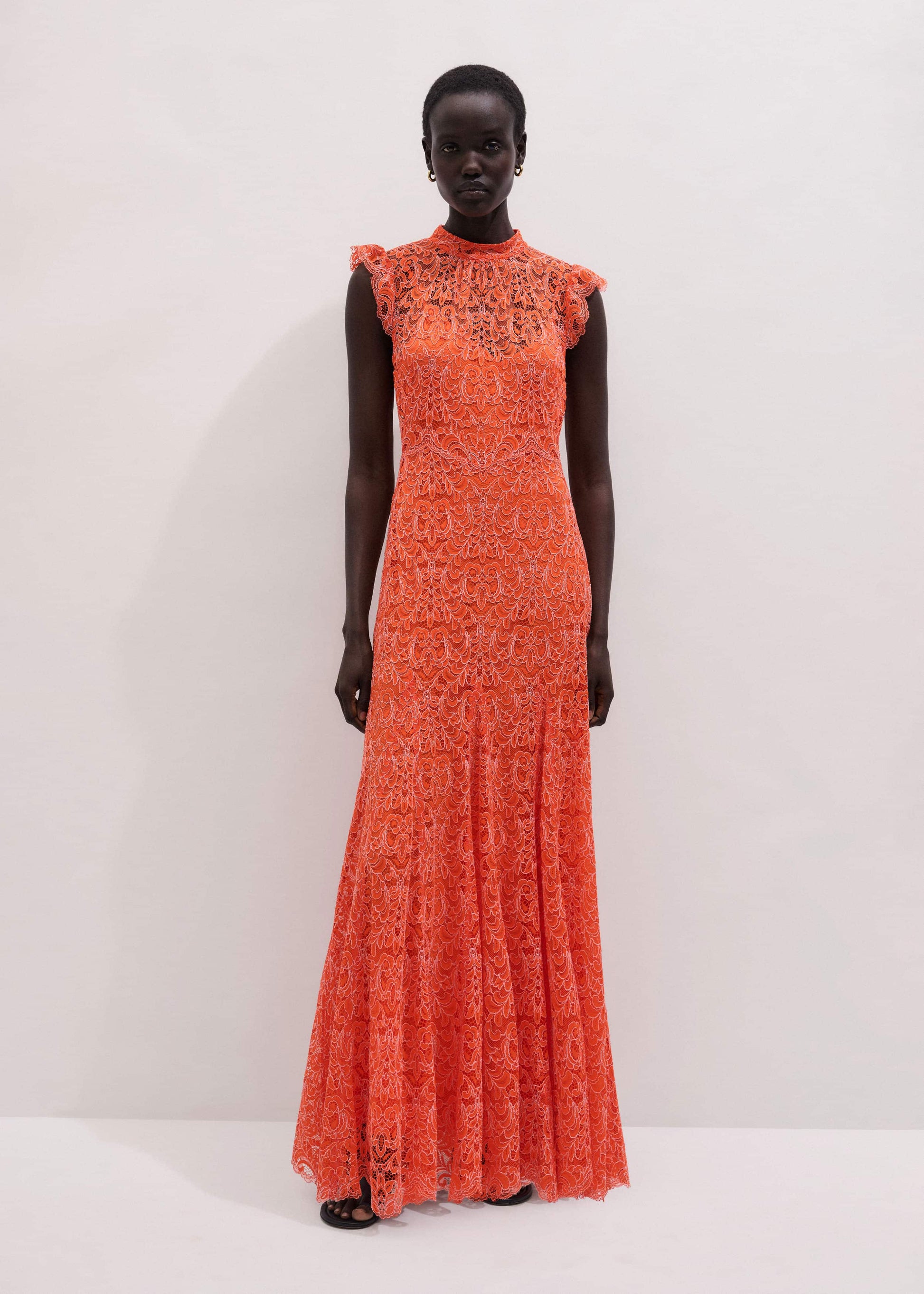 ME and EM Clothing Orange Two Tone Full Length Dress