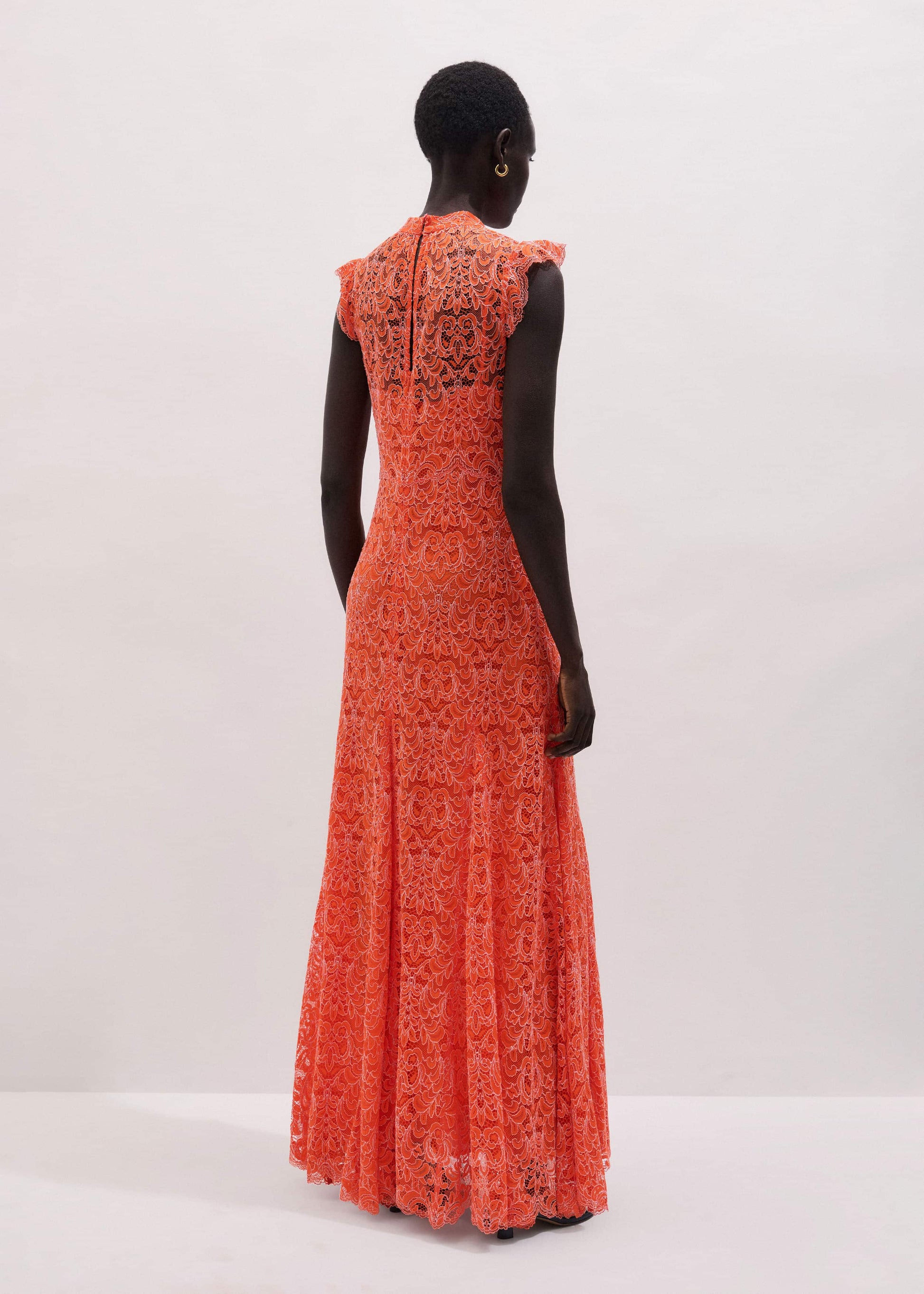 ME and EM Clothing Orange Two Tone Full Length Dress