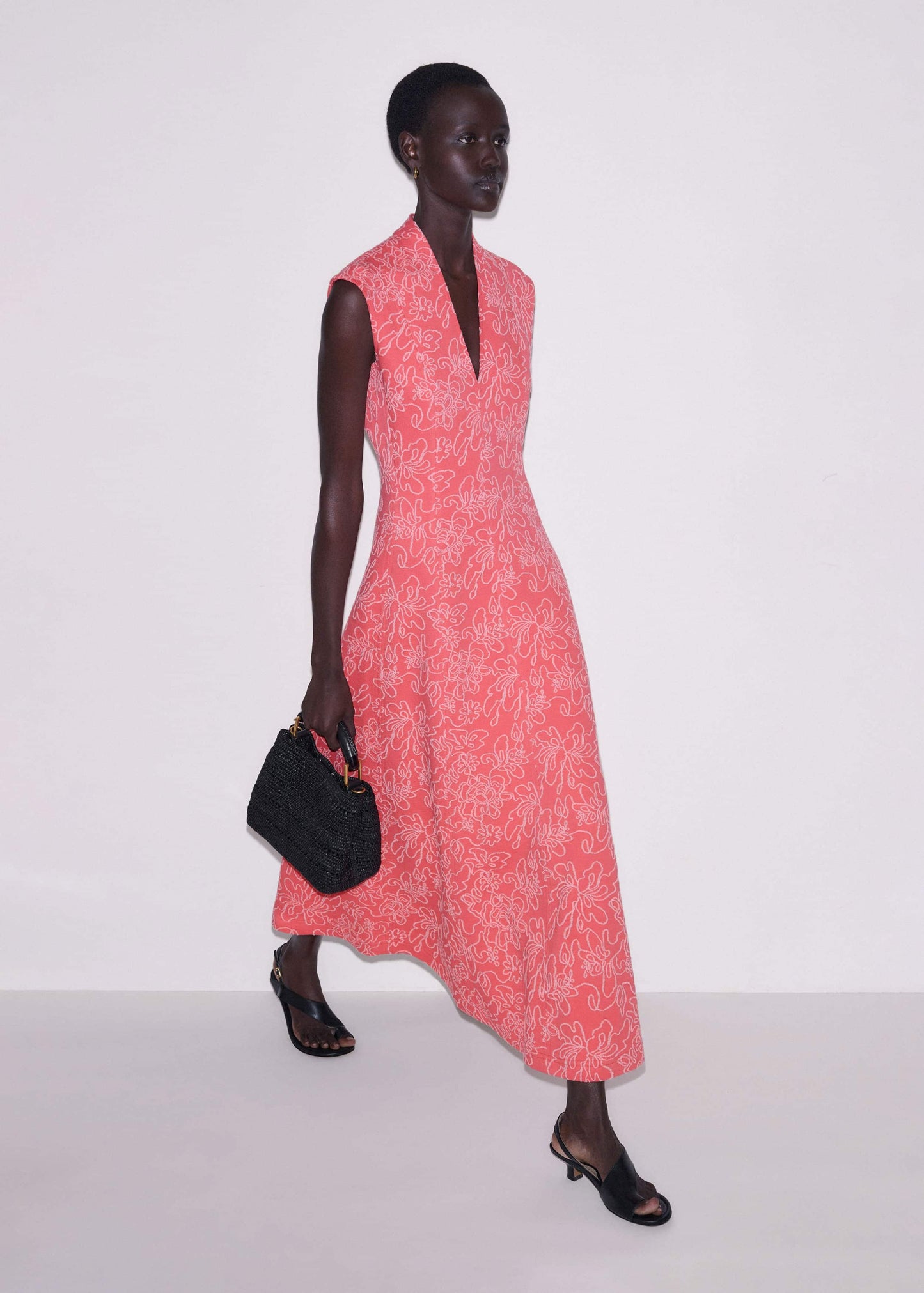 ME and EM Clothing Pink Panelled Fit + Flare Maxi Dress | ME+ME