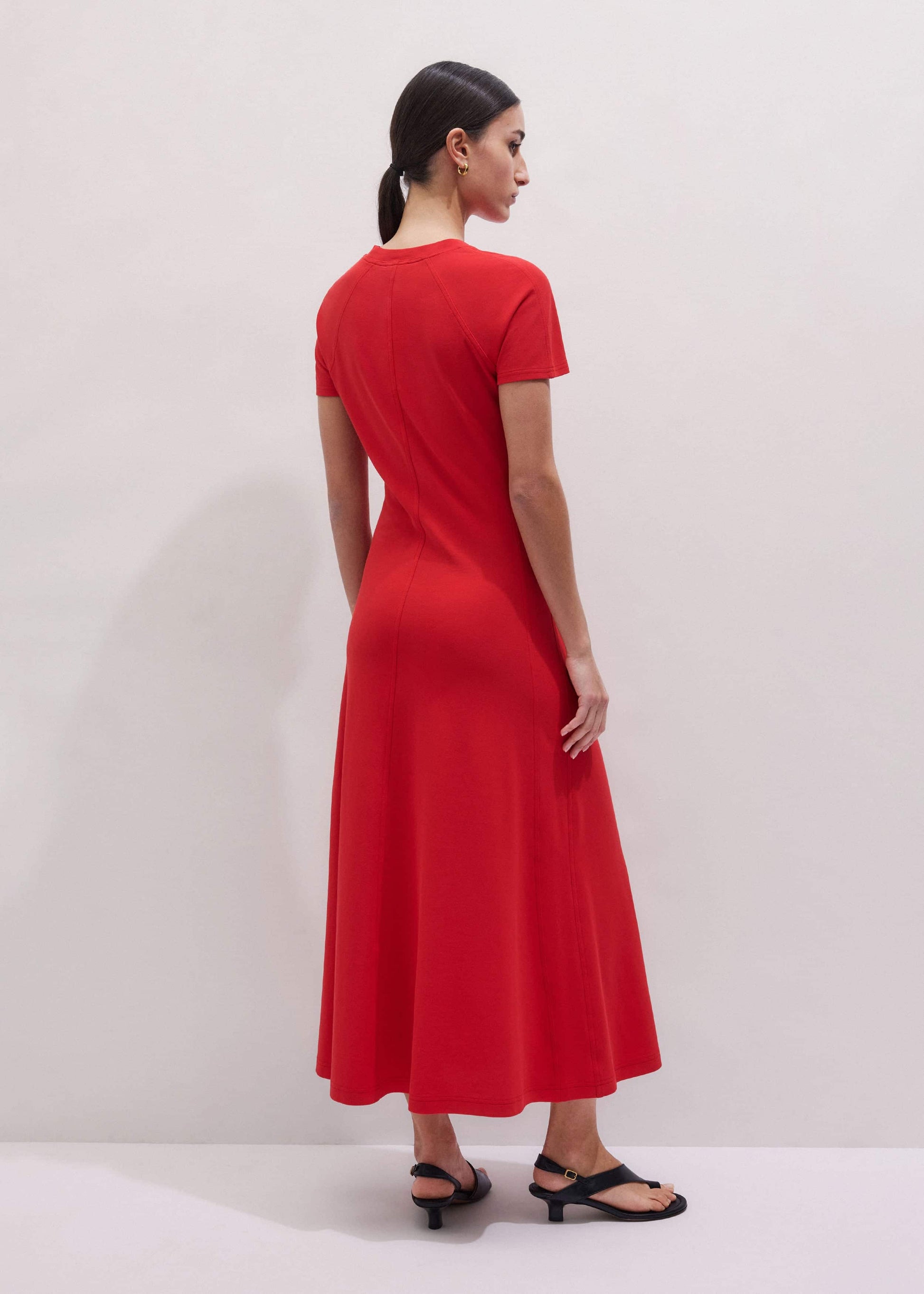 ME and EM Clothing Red Raglan Sleeve Maxi Dress