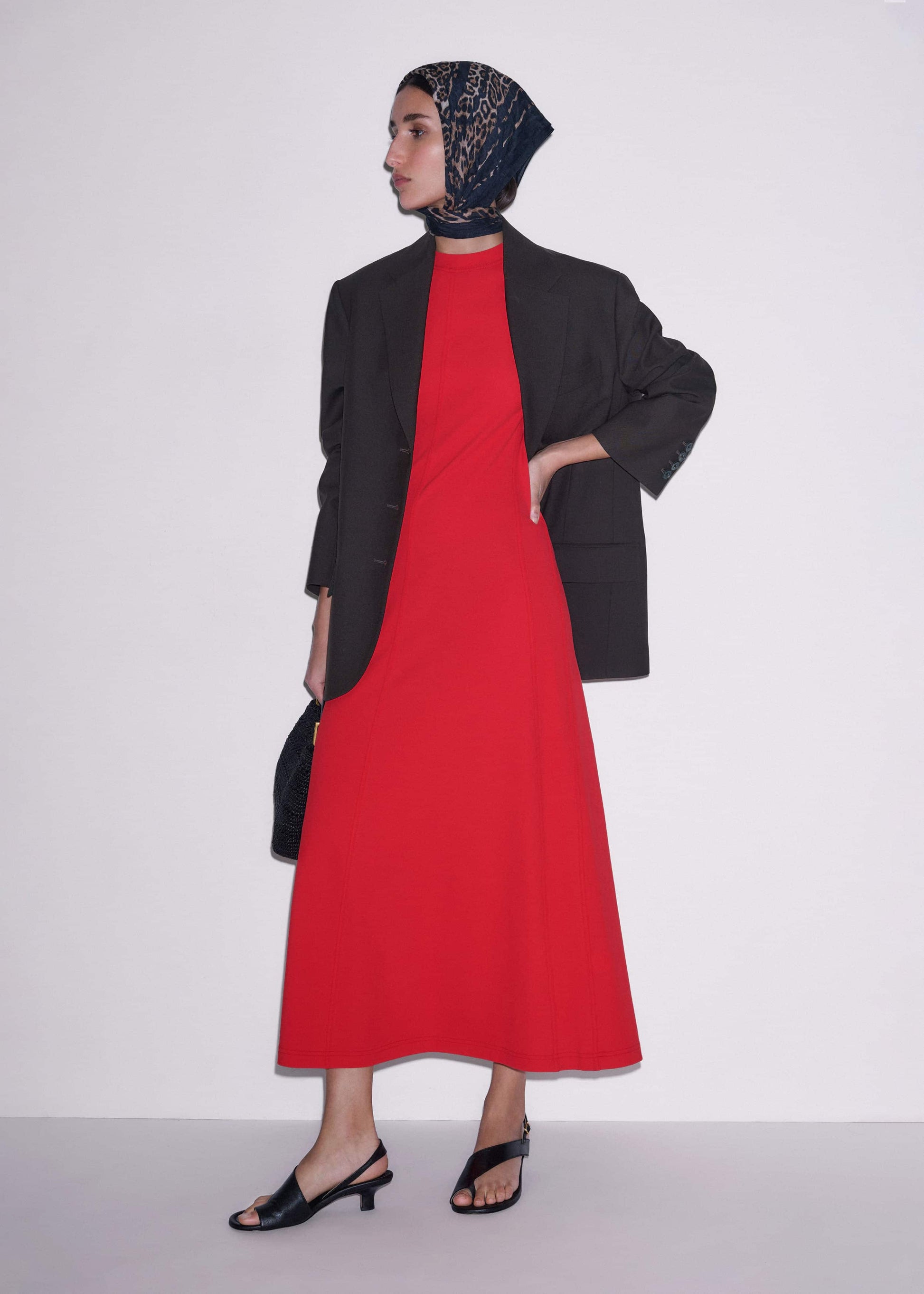 ME and EM Clothing Red Raglan Sleeve Maxi Dress