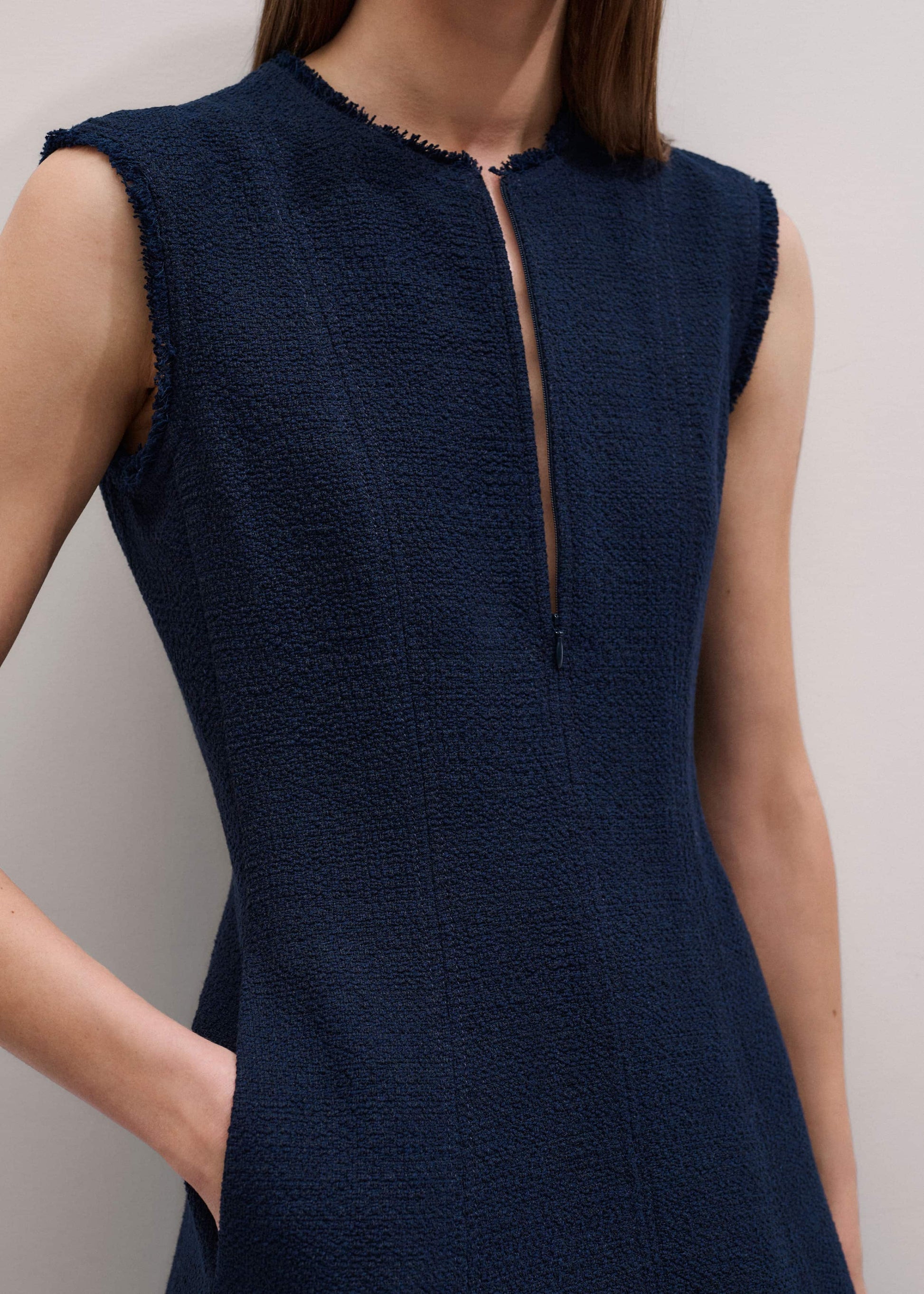 ME and EM Clothing Navy Desk-To-Dinner Fit + Flare Maxi Dress