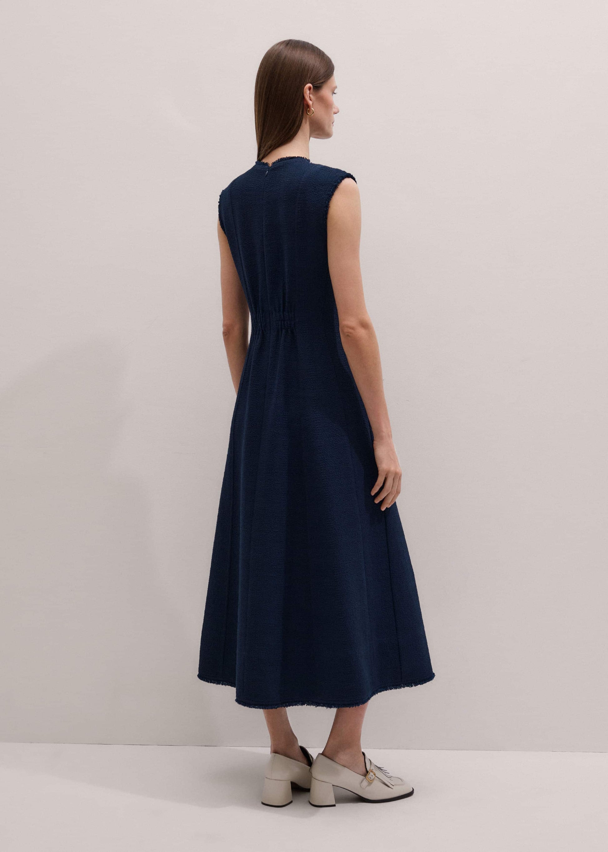 ME and EM Clothing Navy Desk-To-Dinner Fit + Flare Maxi Dress