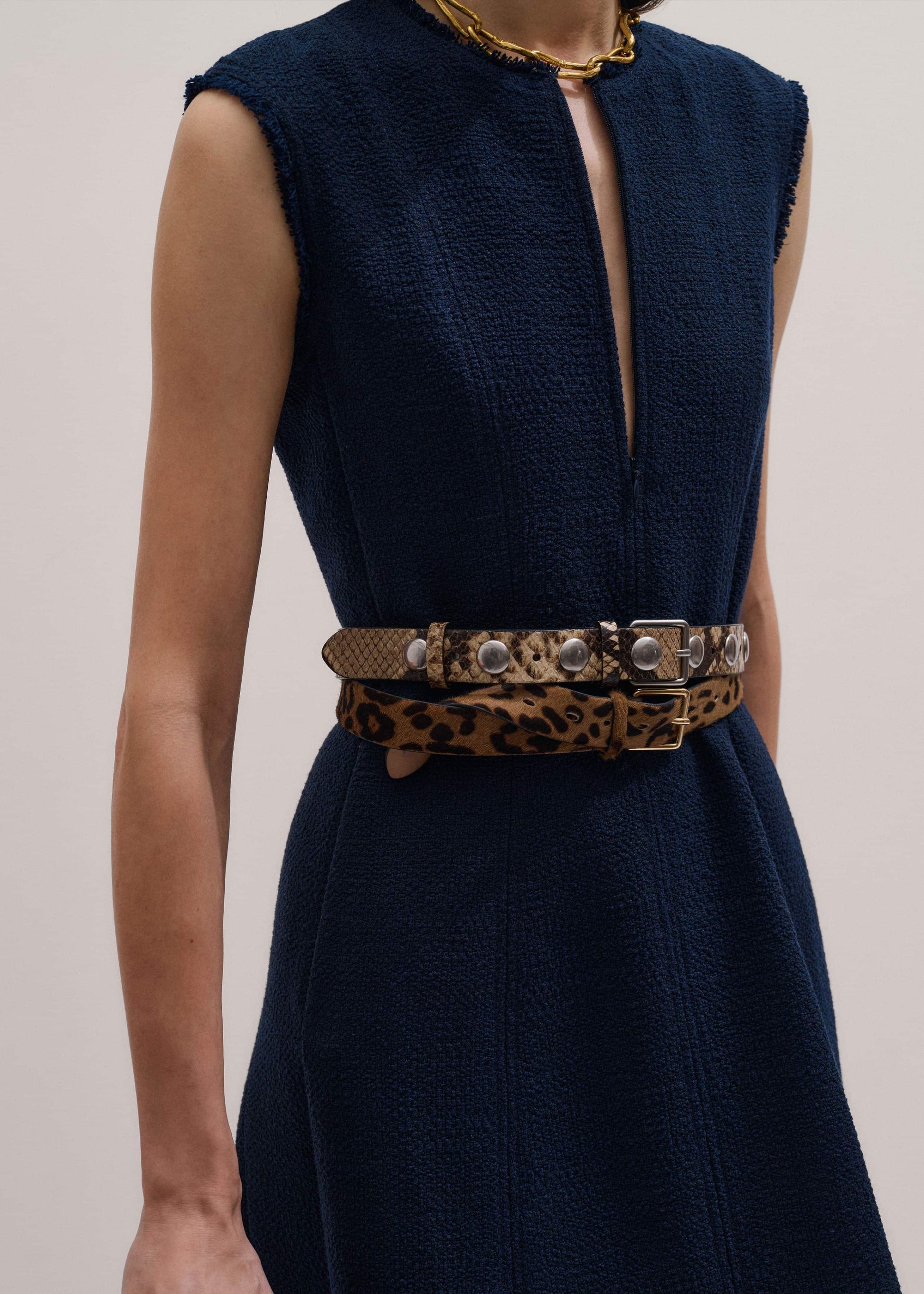 ME and EM Clothing Navy Desk-To-Dinner Fit + Flare Maxi Dress