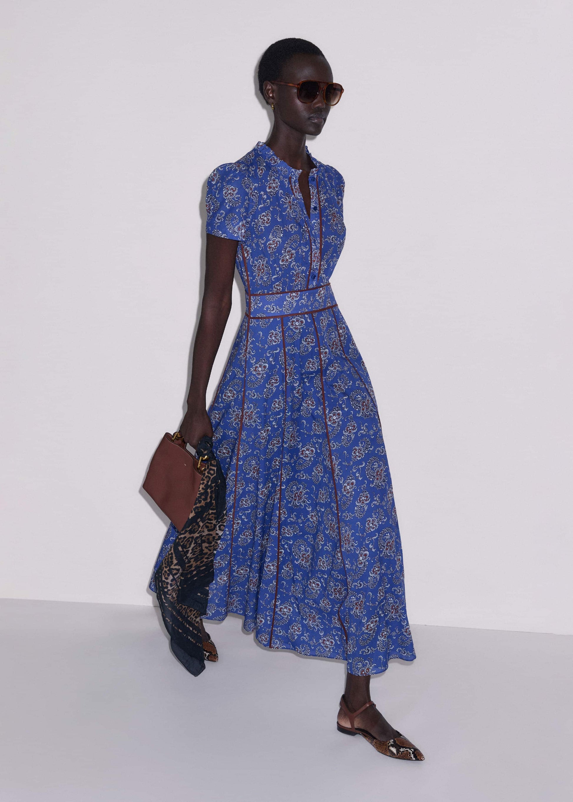 ME and EM Clothing Blue Fit + Flare Maxi Dress